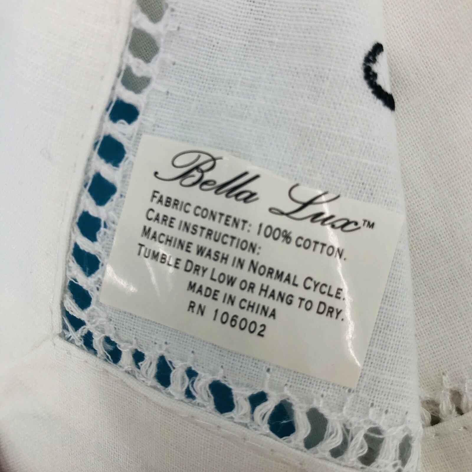 Monogram Monogrammed White Napkins Letter K 100% Cotton Square by Bella Lux - Image 3