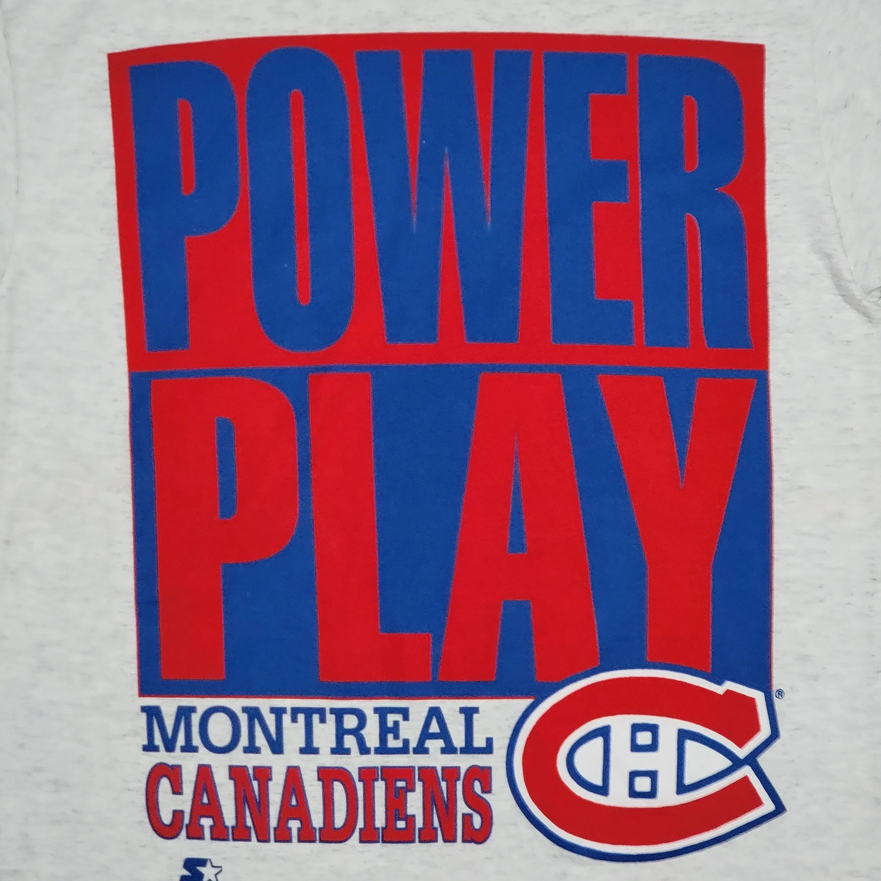 Montreal Canadiens Vintage 90s Starter Power Play T-Shirt Nhl Hockey Single Stitch Heather Gray Made In Canada L by Starter - Image 2