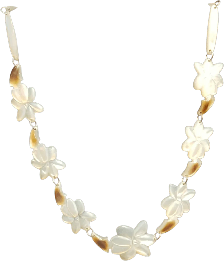 Mother of Pearl Hawaiian Flower Necklace