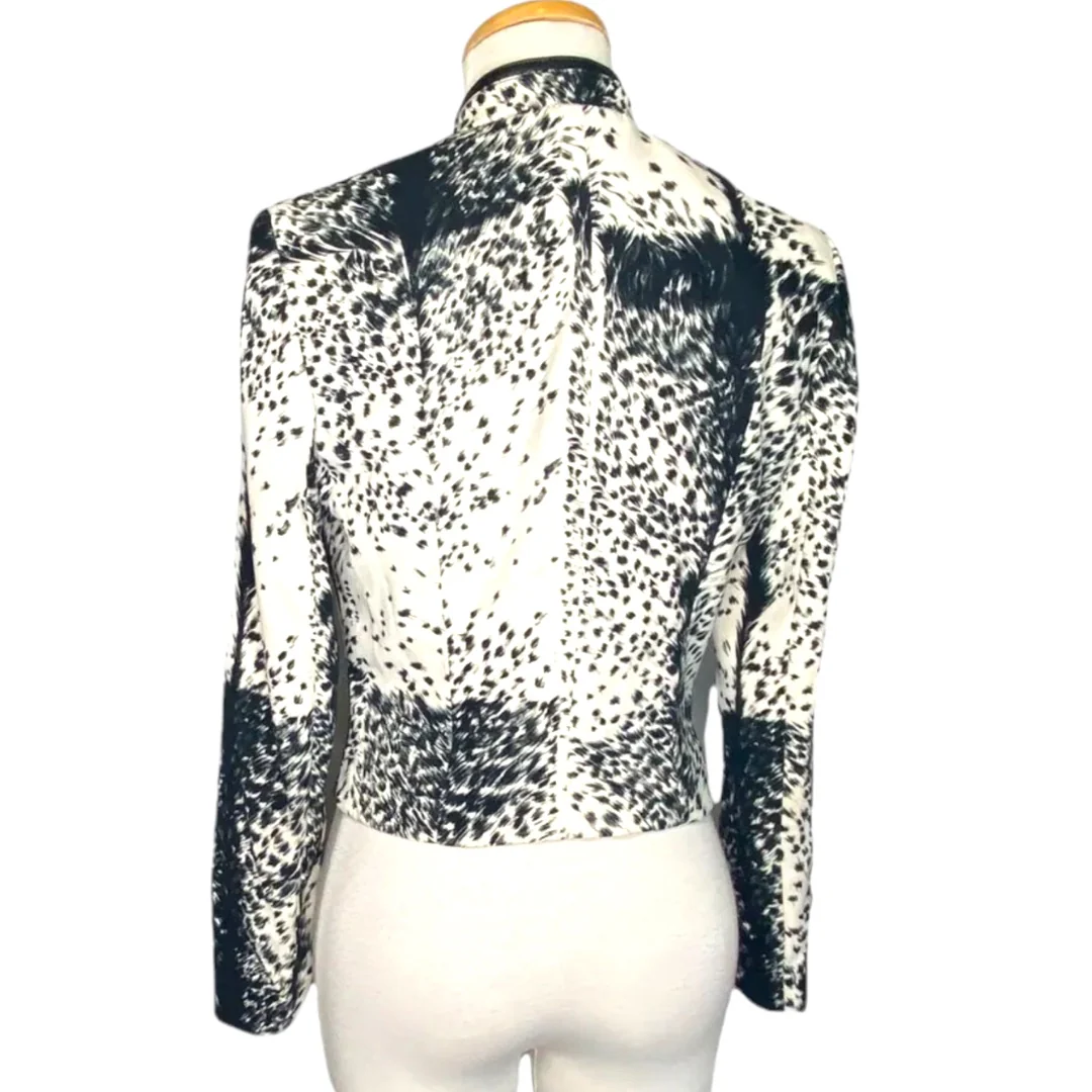 Moto Jacket with Leather Collar Animal Print Vintage Womens 2 by Alberto Makali - Image 5
