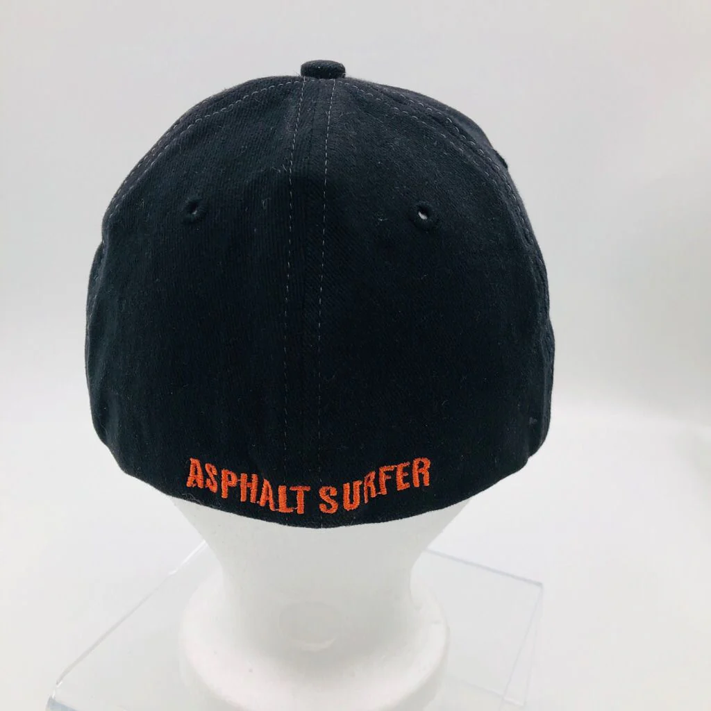 Motorcycle Hat Flames Black Embroidered Unisex Stretch by Ocean Beach Choppers - Image 2