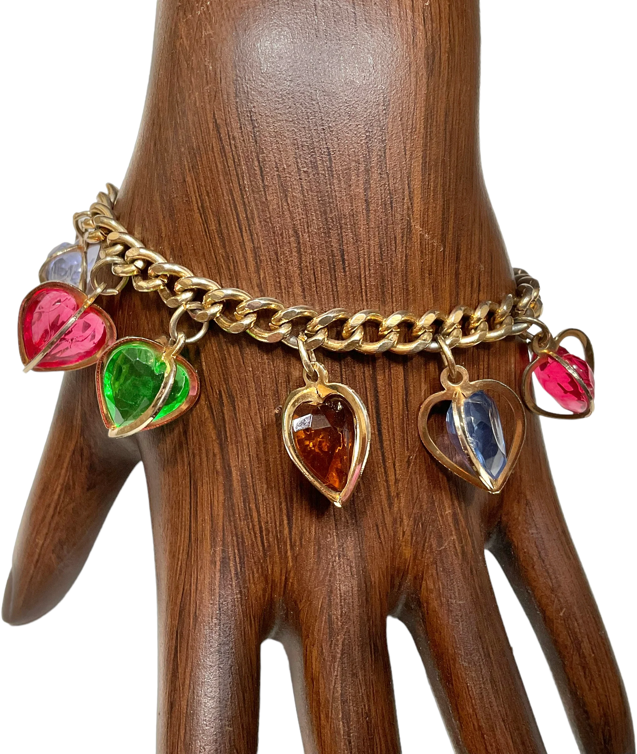 Multicolor Hearts Charm Bracelet By Coro