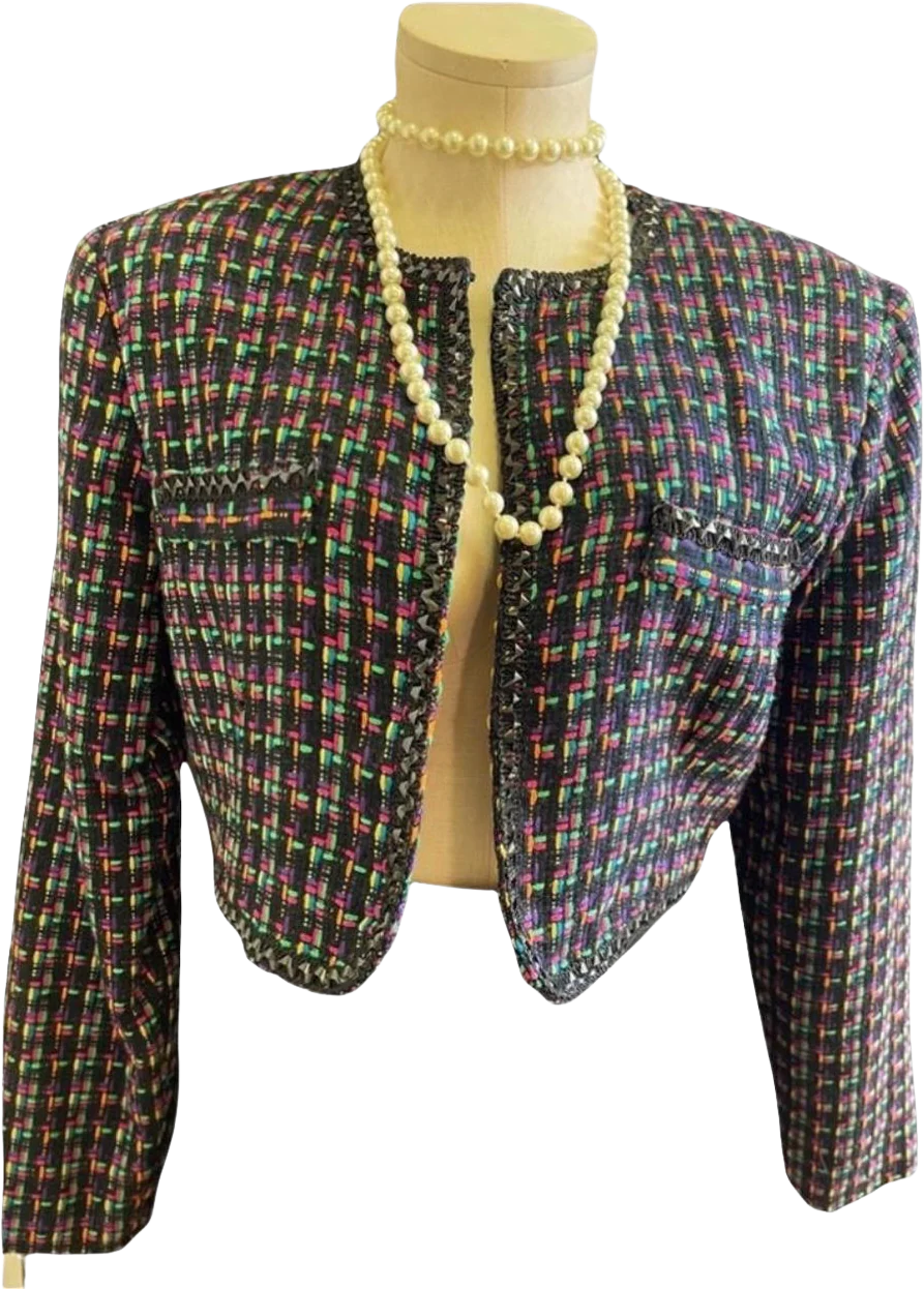 Multicolor Midi Open Front Jacket