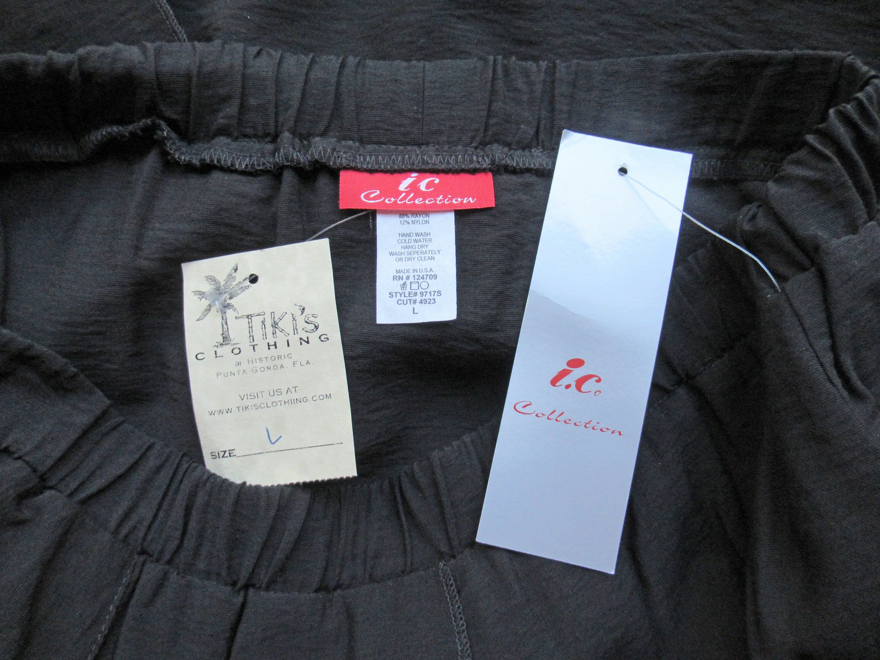 Multilayer Skirt Elastic 90s Black Rayon Nylon Mix by IC Collection - Image 10