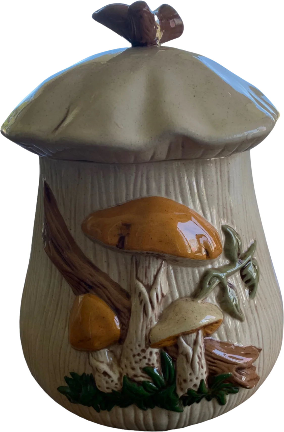Mushroom Ceramic Canister Cookie Jar