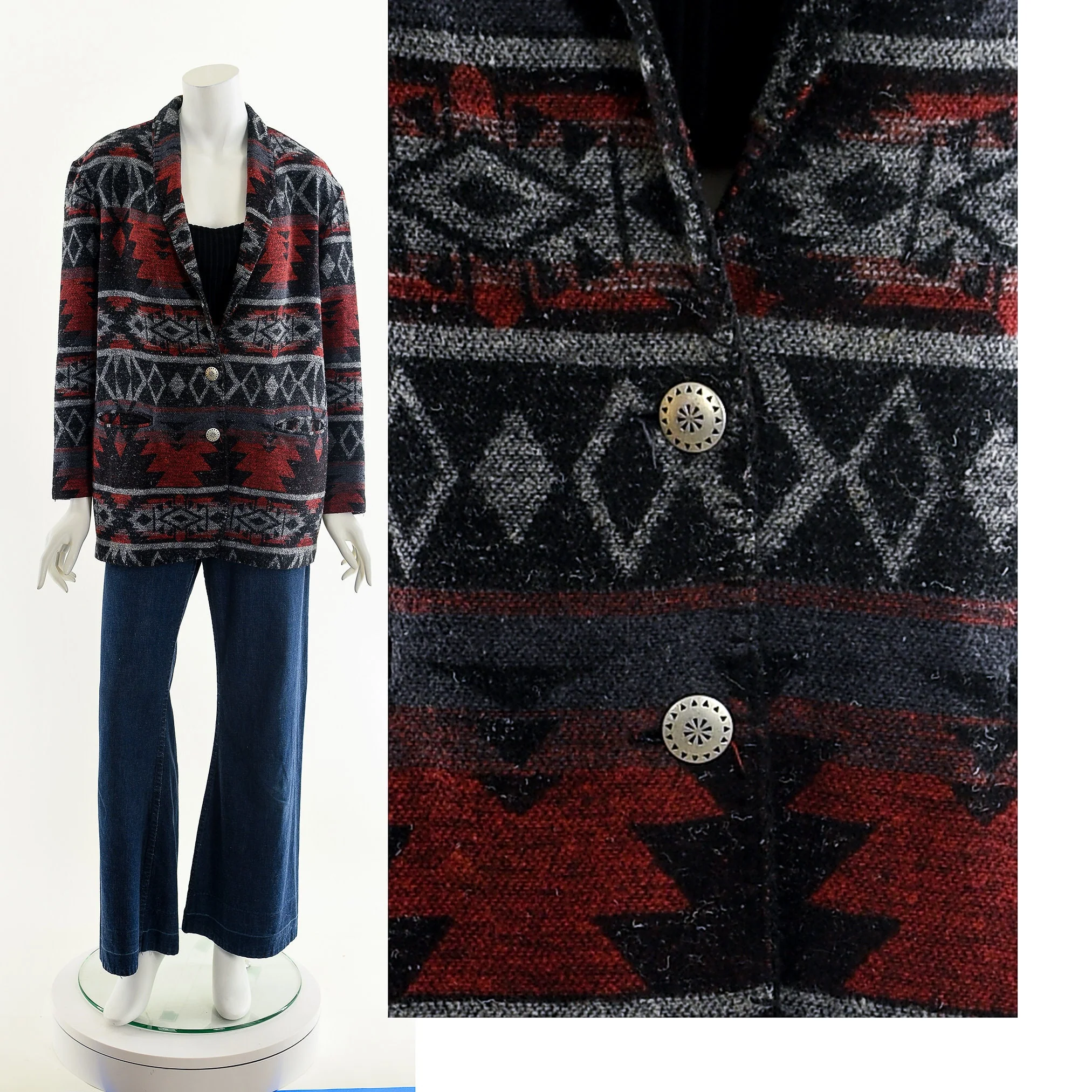 Muted Southwestern Woolen Jacket by David Paul - Image 3