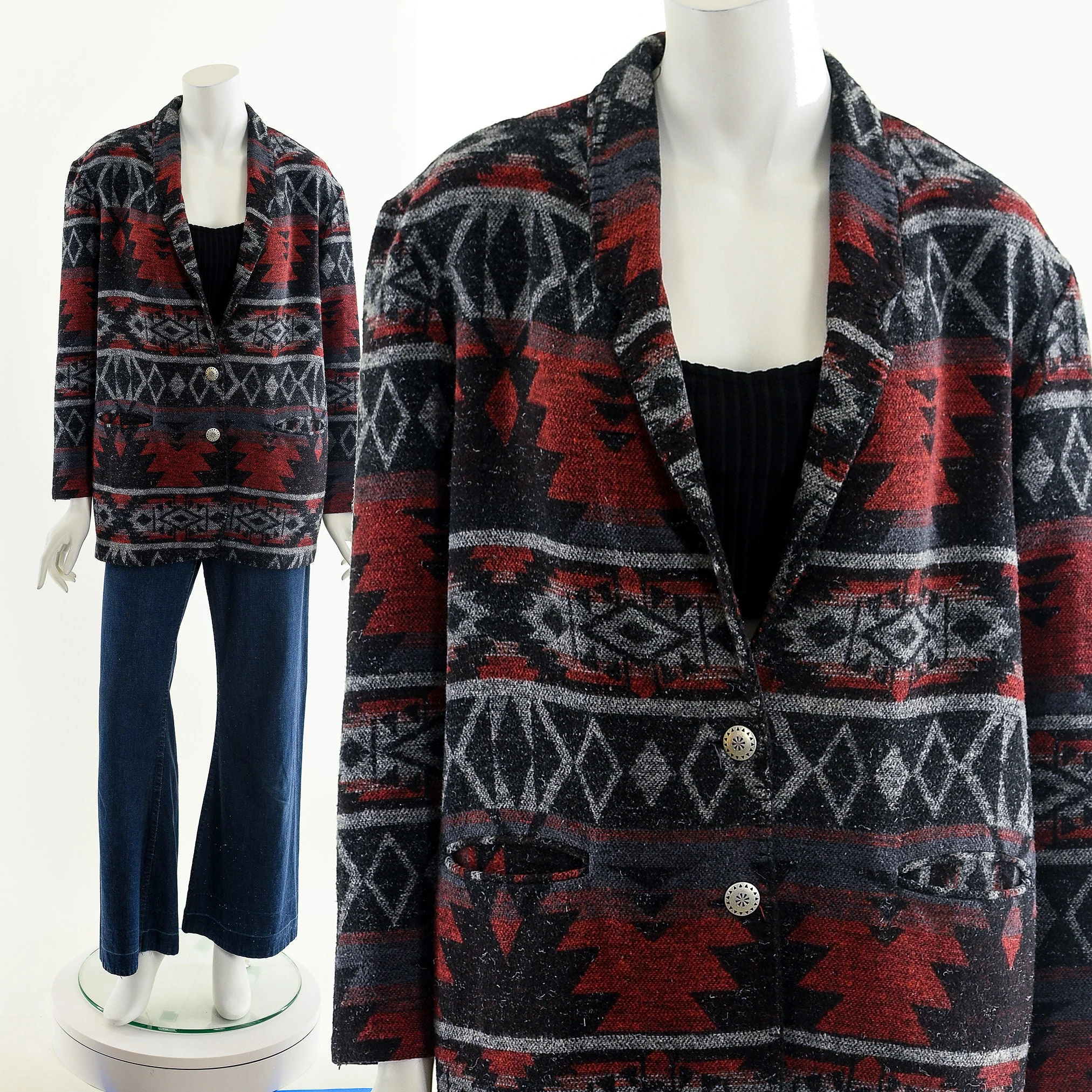 Muted Southwestern Woolen Jacket by David Paul - Image 4