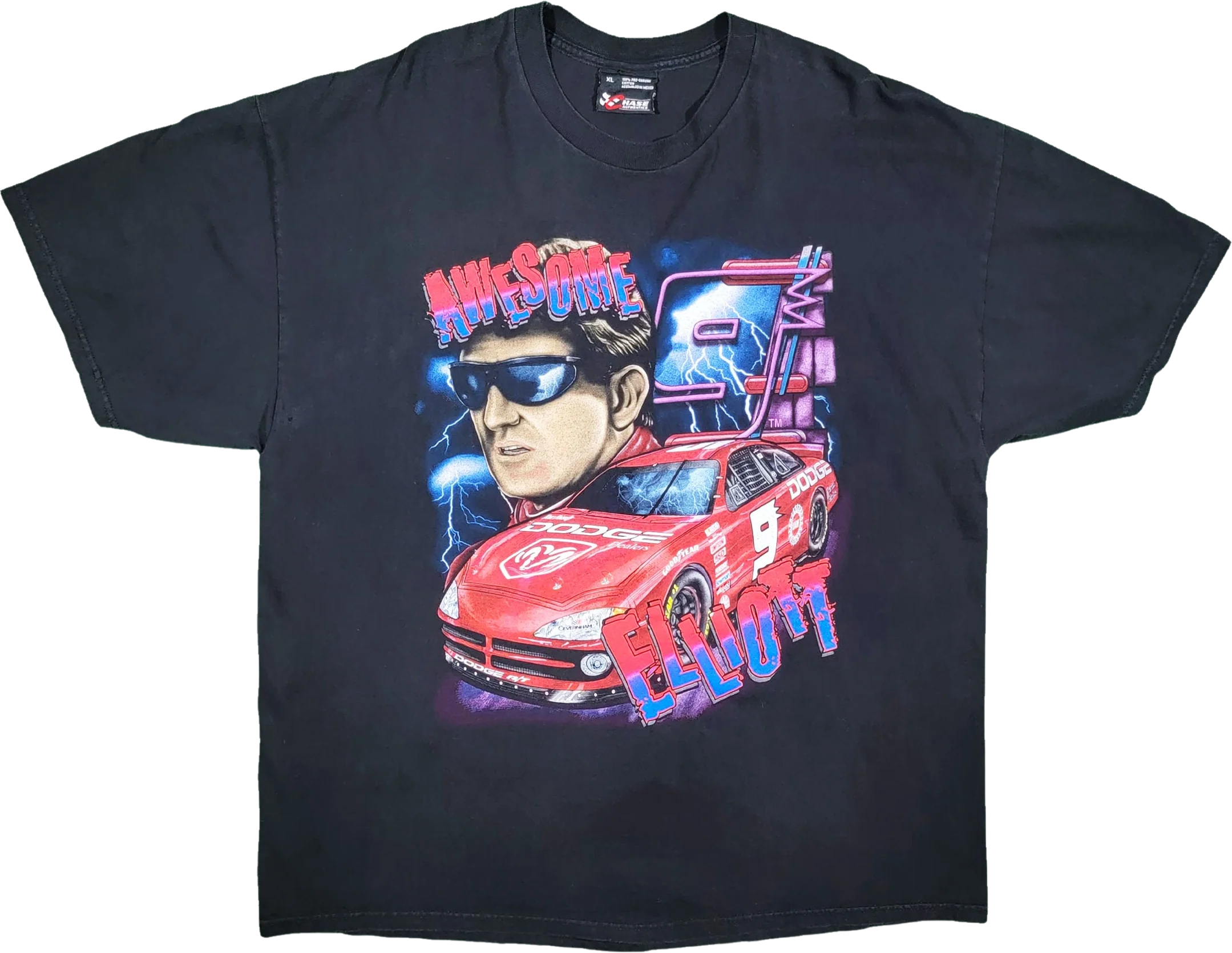Nascar Vintage Bill Awesome Elliot Lighting T-Shirt - Size Extra Large