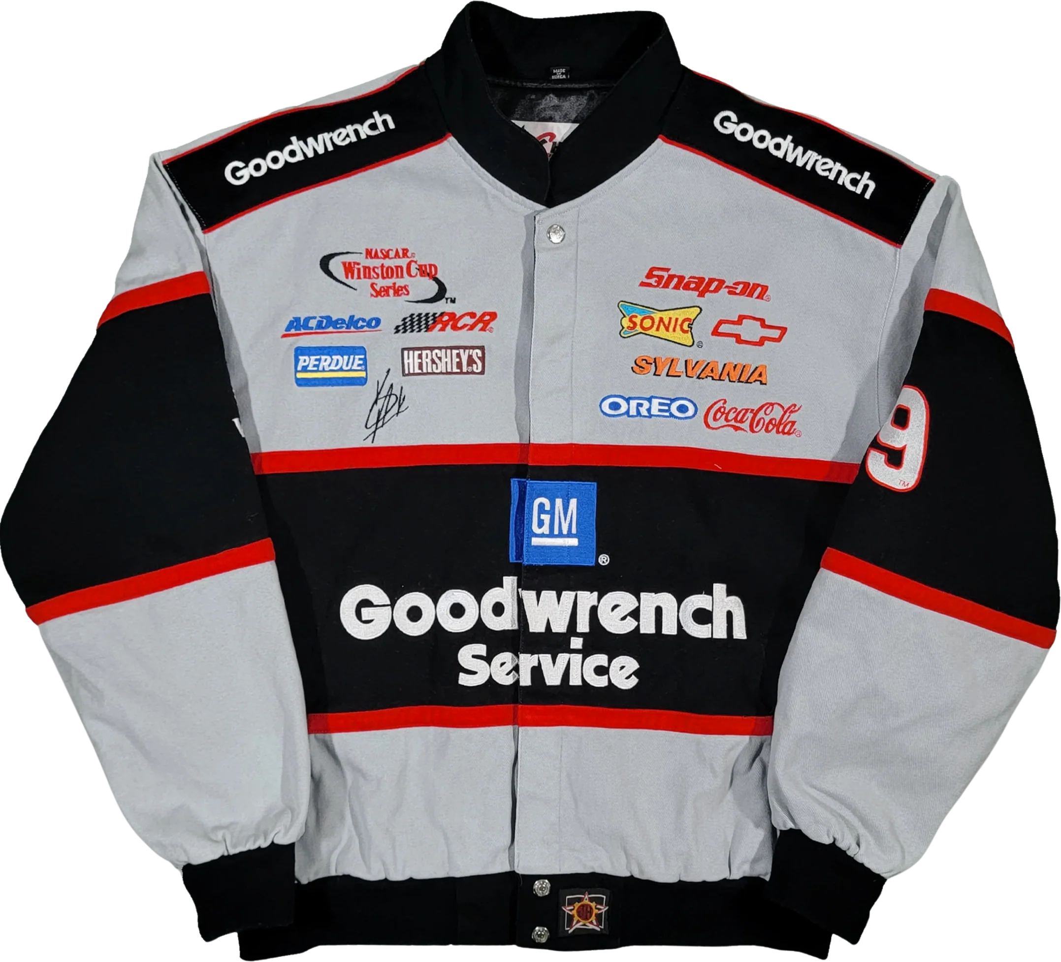 Nascar Vintage Kevin Harvick Jeff Hamilton Racing Jacket Chase Authentics Coat Goodwrench Service Gm Chevy Size Xl
