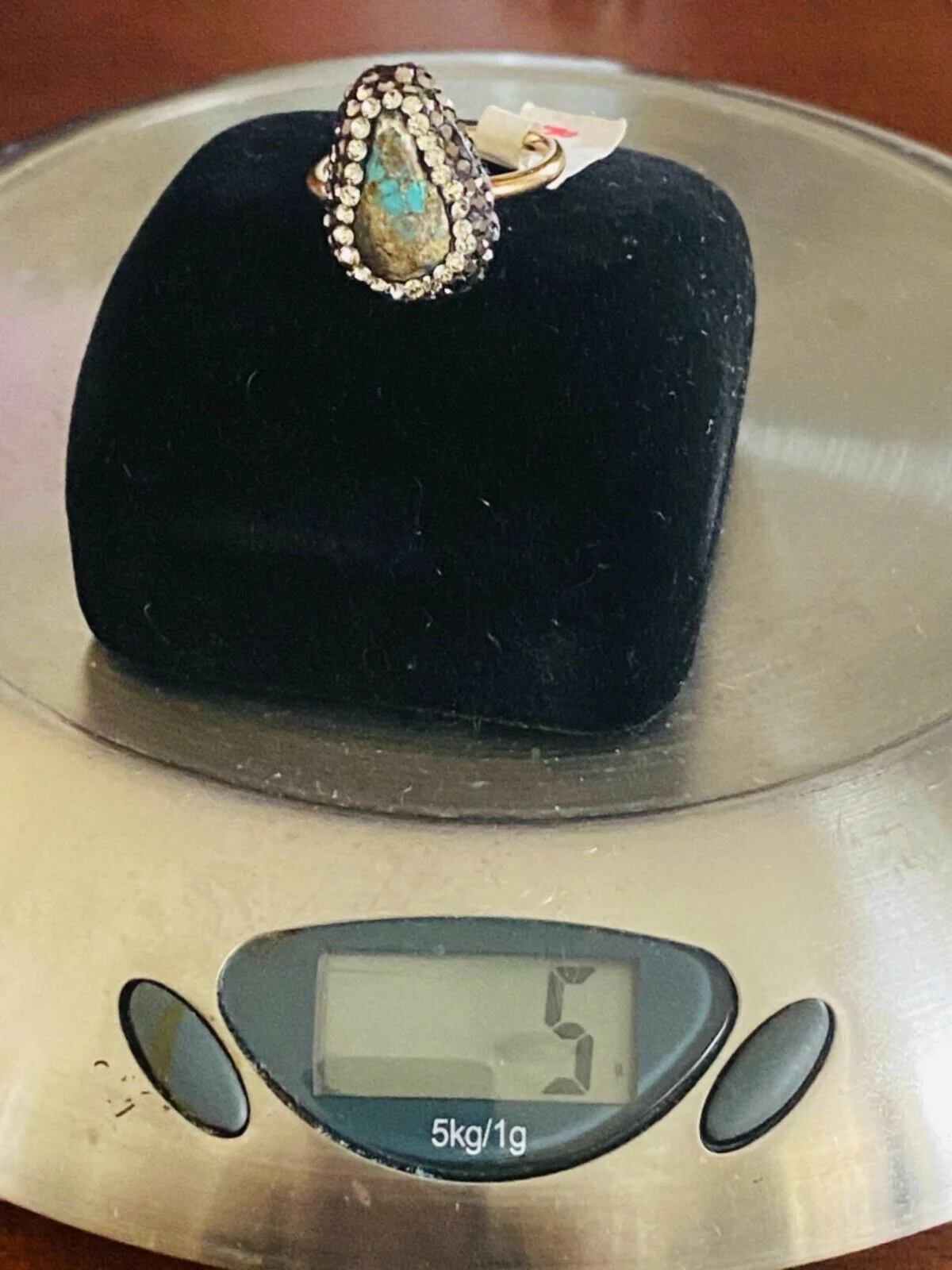 Natural Unpolished Turquoise Sparkling 925 Silver Ring Size7. 5 - Image 8
