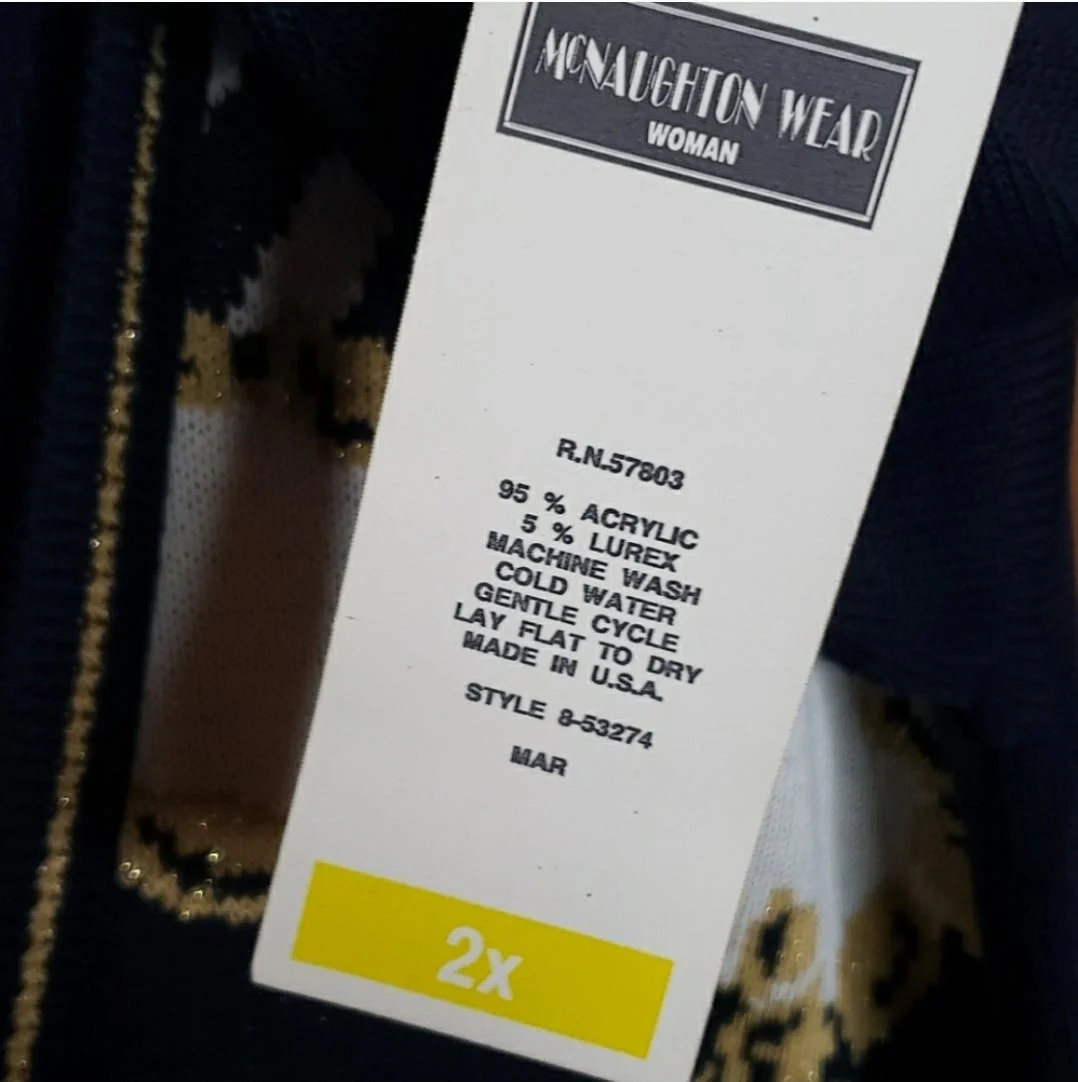 Nautical Navy White and Gold Cardigan Sweater by McNaughton Wear - Image 10