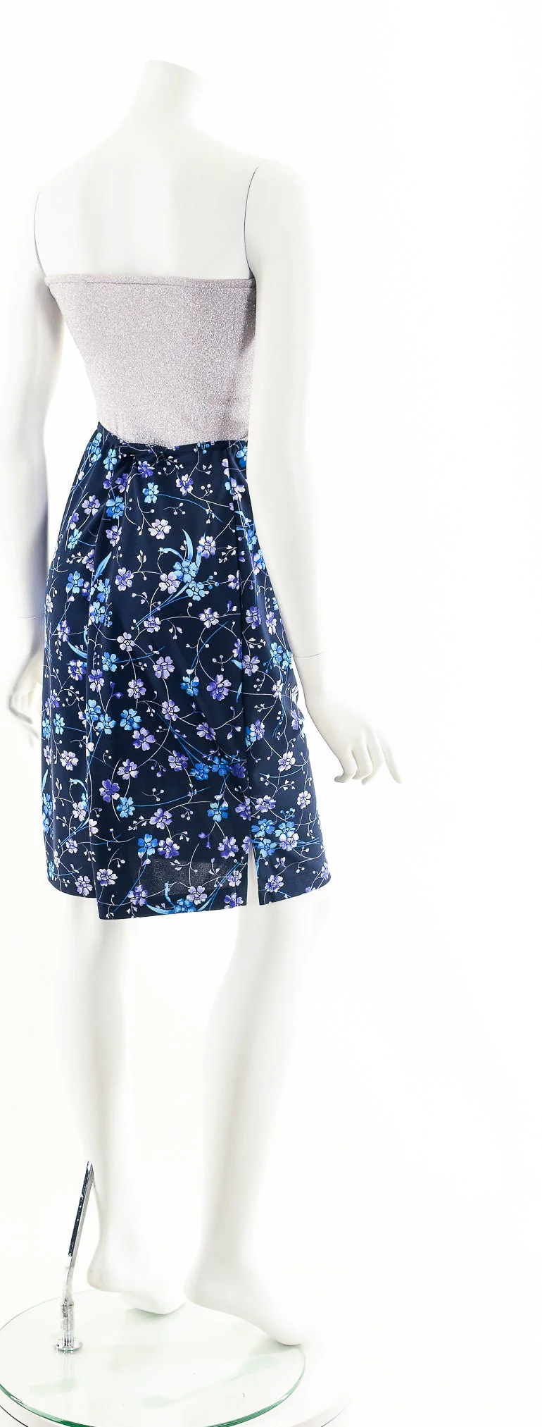 Navy Blue Floral Skirt - Image 6