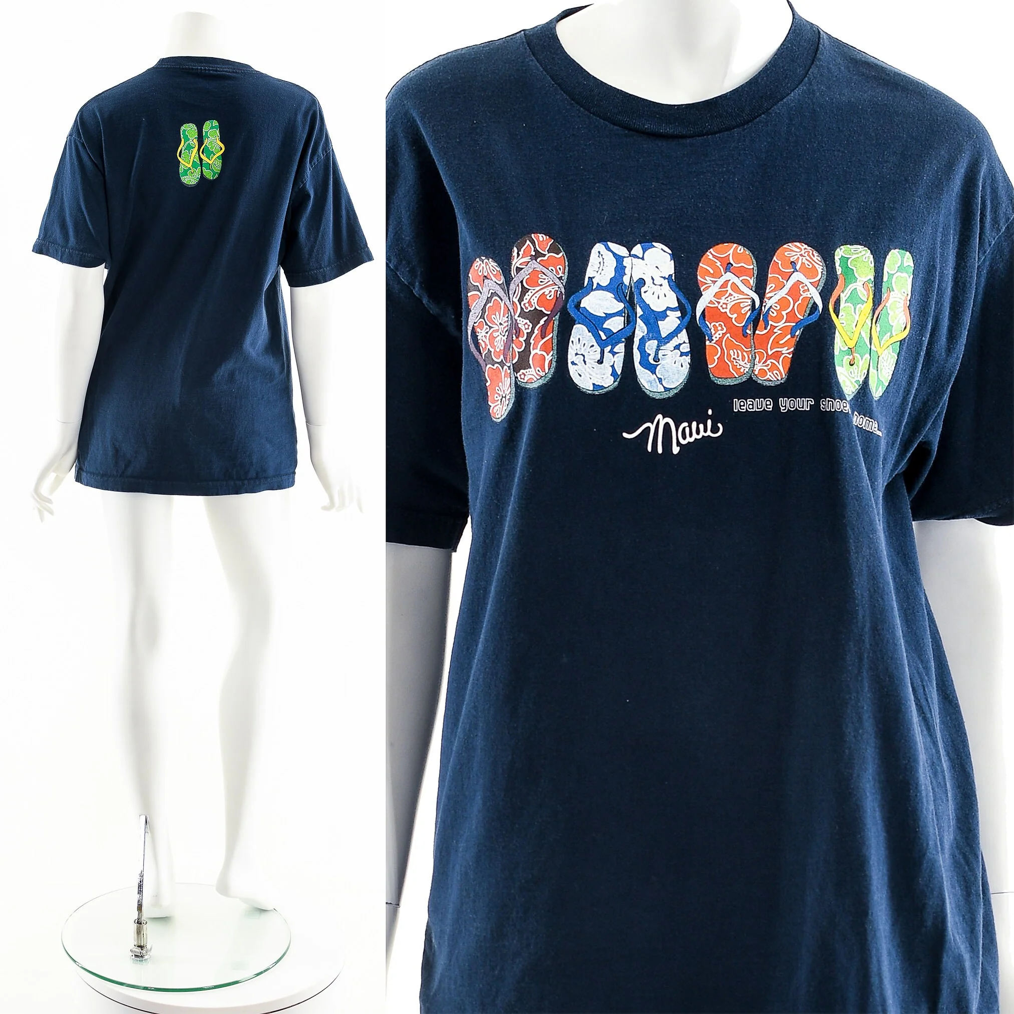 Navy Blue Maui Hawaii Slipper Shirt - Image 5