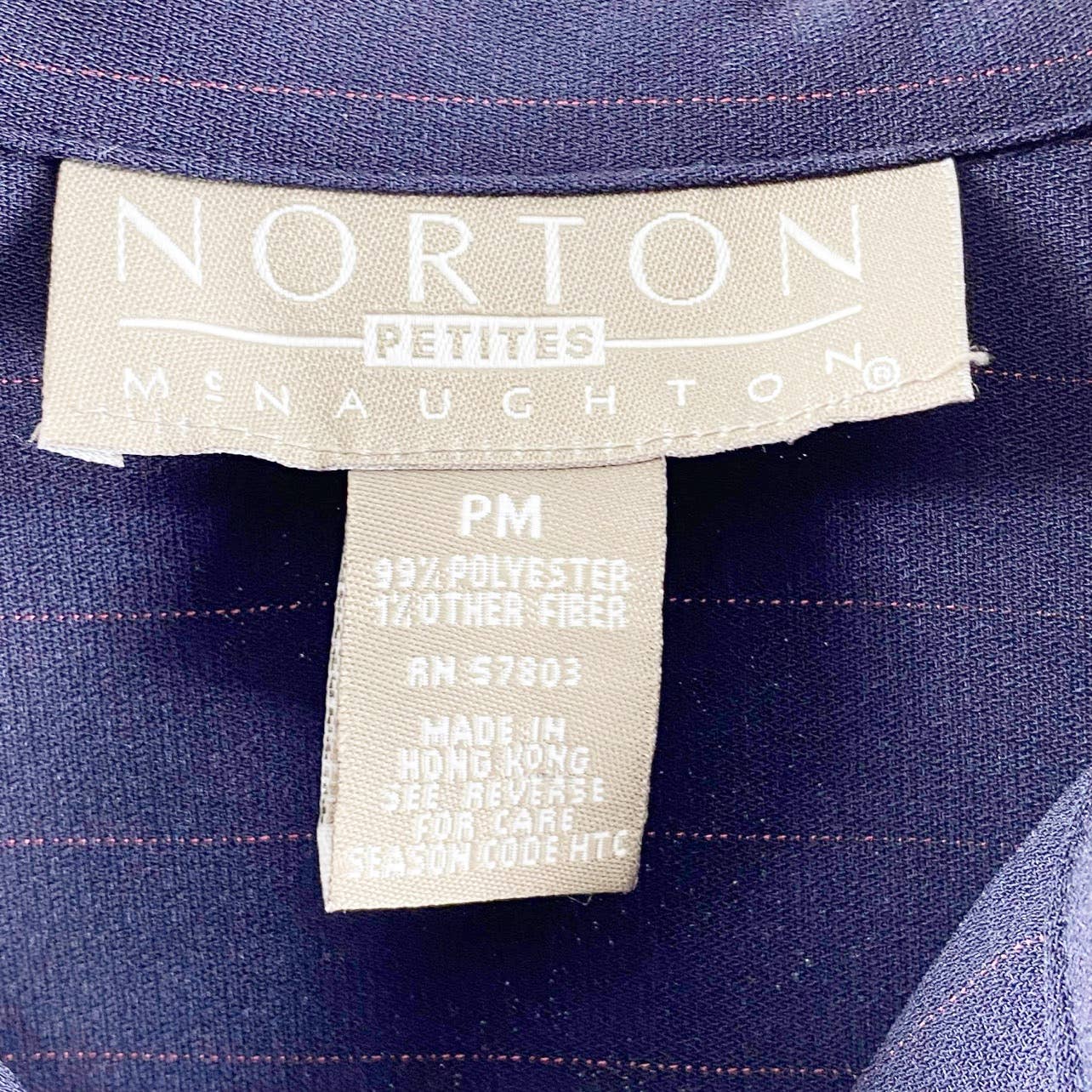 Navy Blue Petite Coordinates Blouse and Chino Pants Set by Norton McNaughton - Image 3