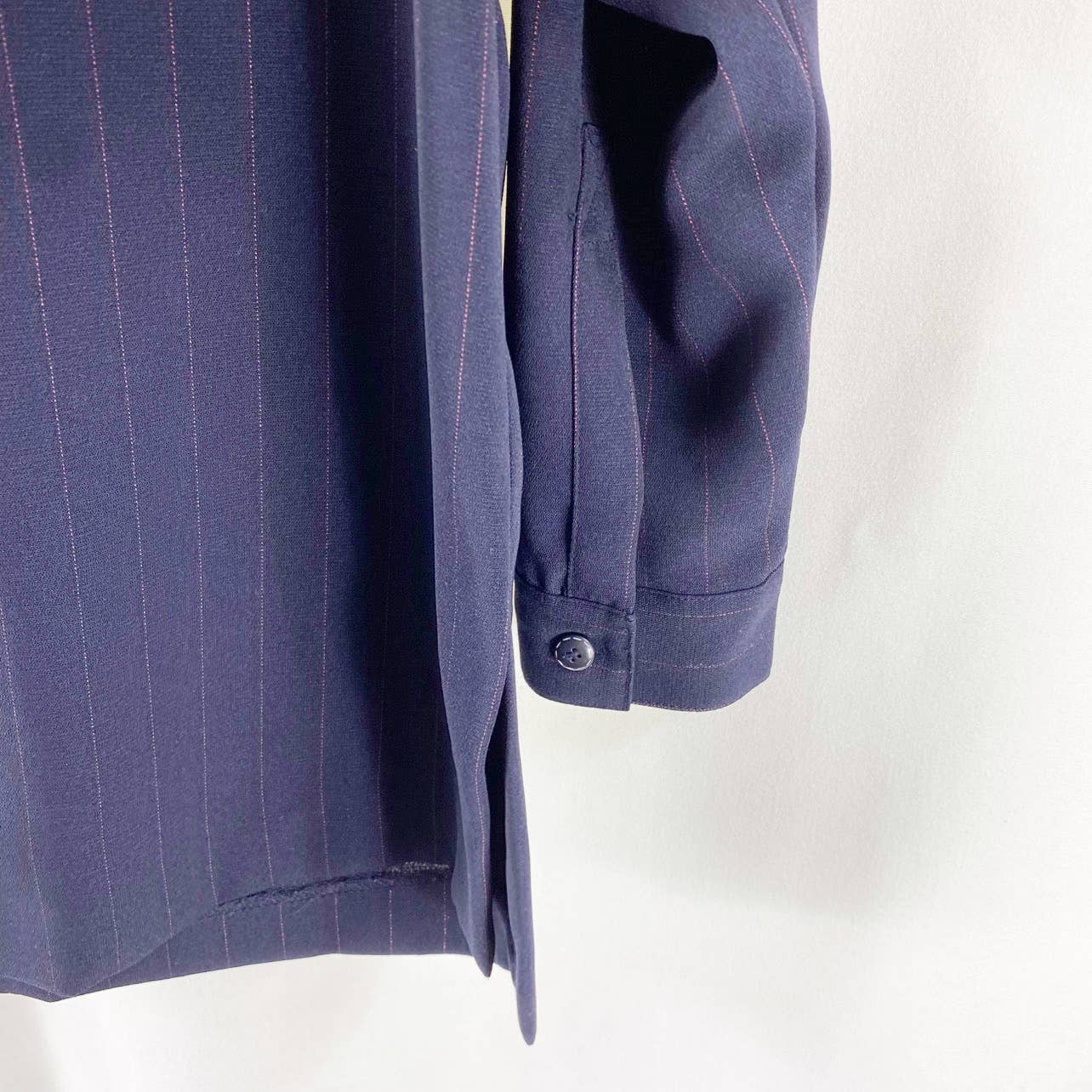 Navy Blue Petite Coordinates Blouse and Chino Pants Set by Norton McNaughton - Image 6