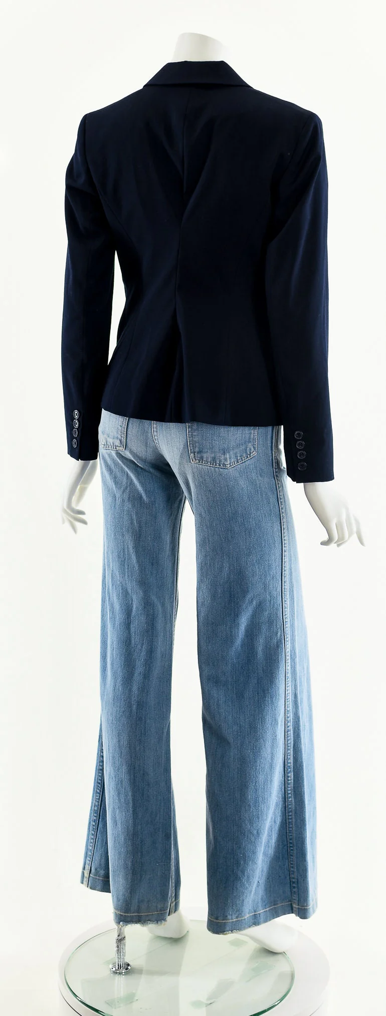 Navy Blue Tailored Women's Blazer Jacket by Anne Klein - Image 6