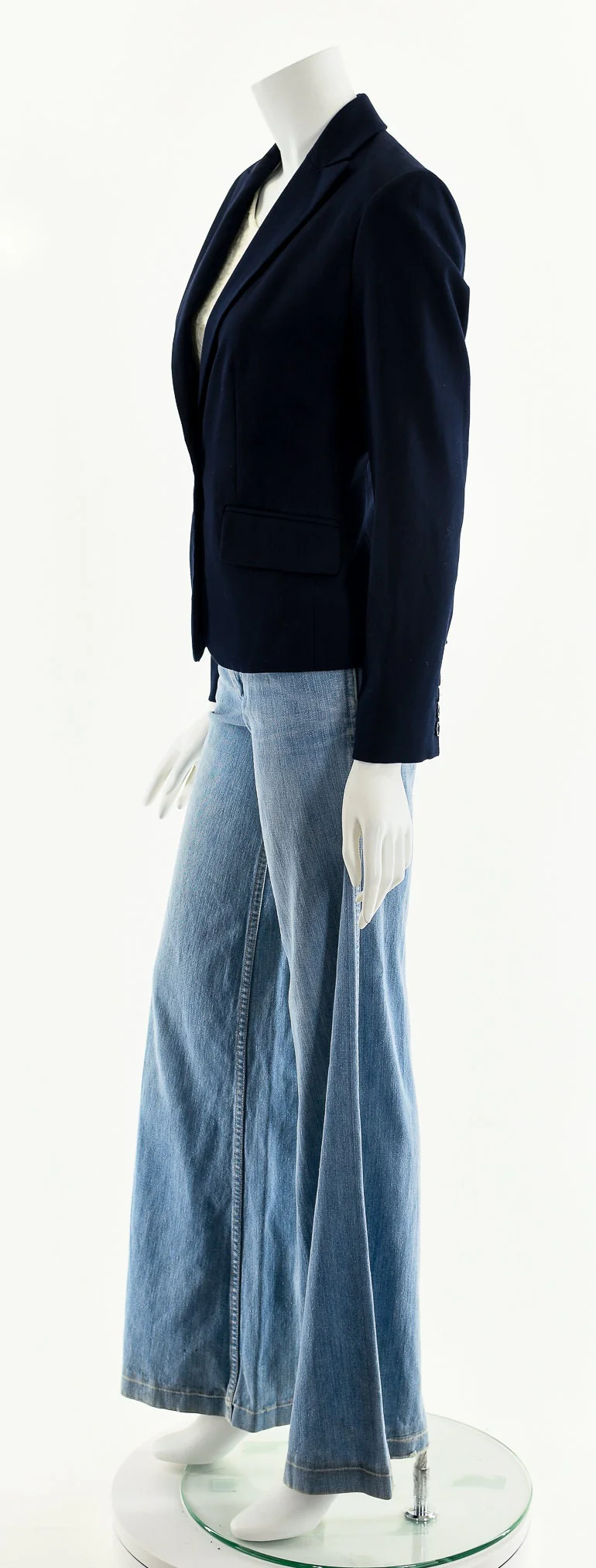 Navy Blue Tailored Women's Blazer Jacket by Anne Klein - Image 9
