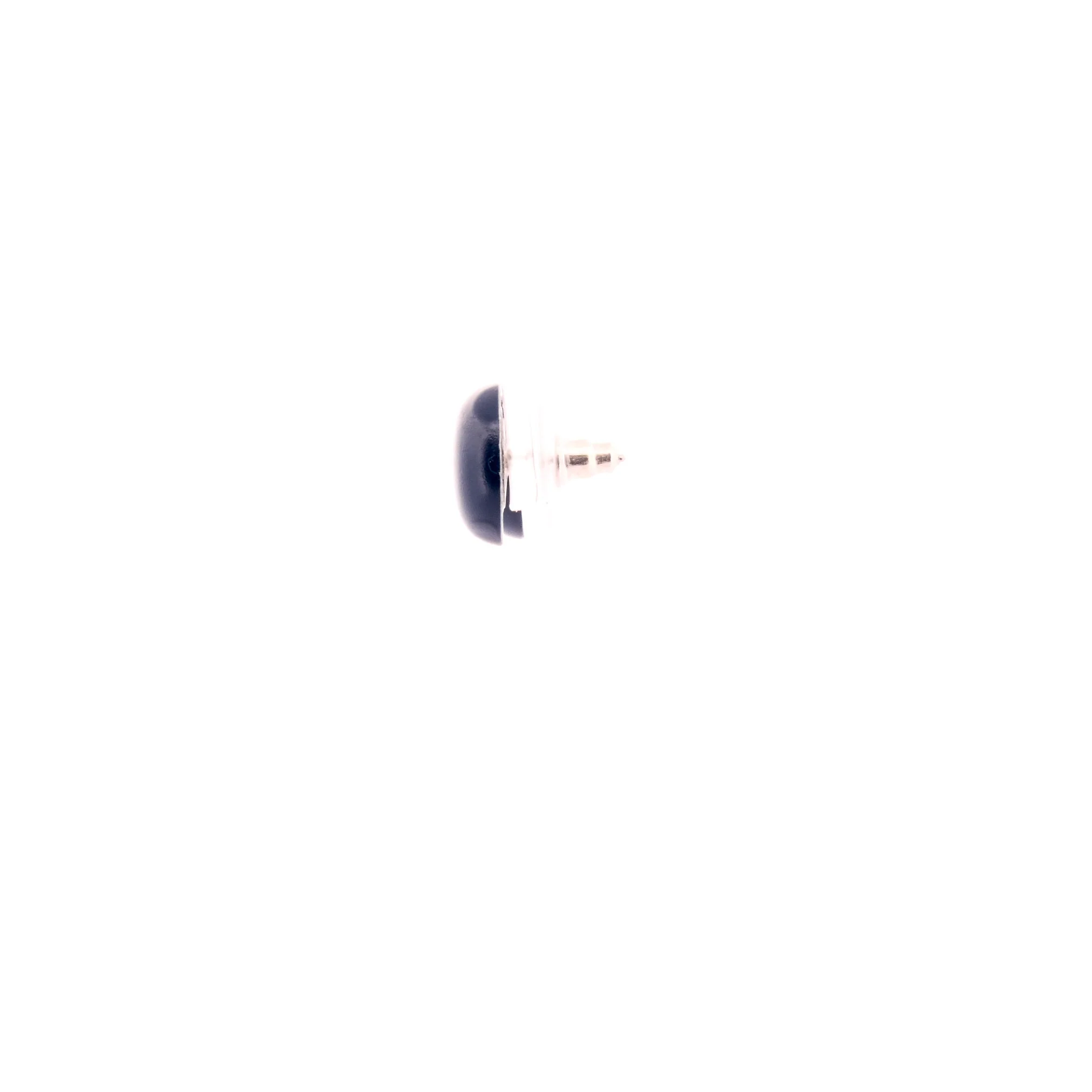 Navy Circle Stud Earrings - Image 3