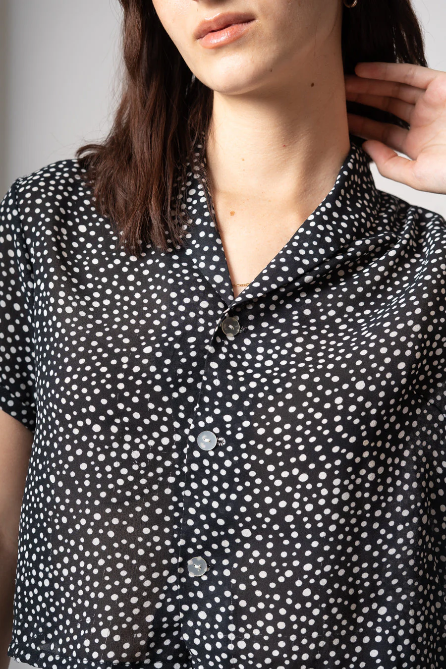 Navy Dop Crop Top - Image 2