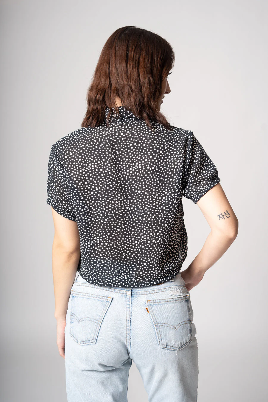 Navy Dop Crop Top - Image 6