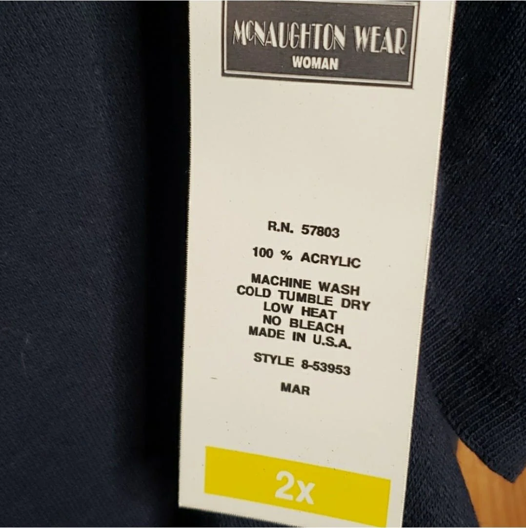 Navy with Gold Trim Acrylic Pullover Top by McNaughton Wear - Image 9