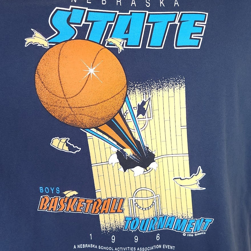 Nebraska State Basketball Tournament T-Shirt Vintage 90s 1996 High School Mens Size Xl - Image 3