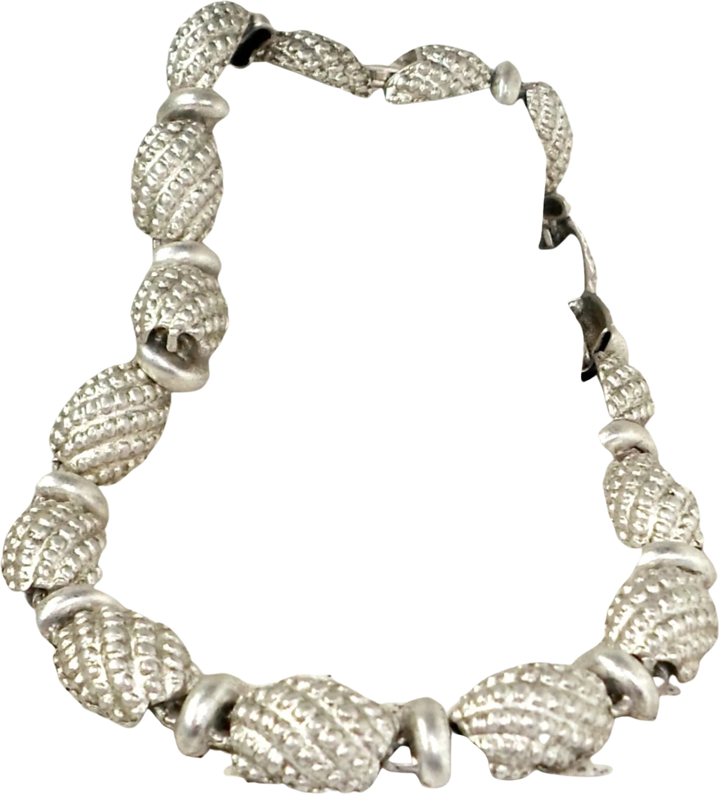 Necklace Bumpy Silvertone Links