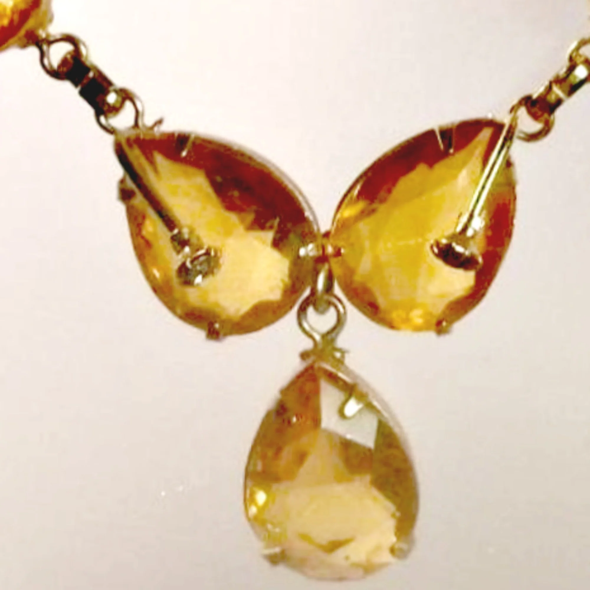 Necklace Choker Topaz Color Prong Set Stones - Image 3