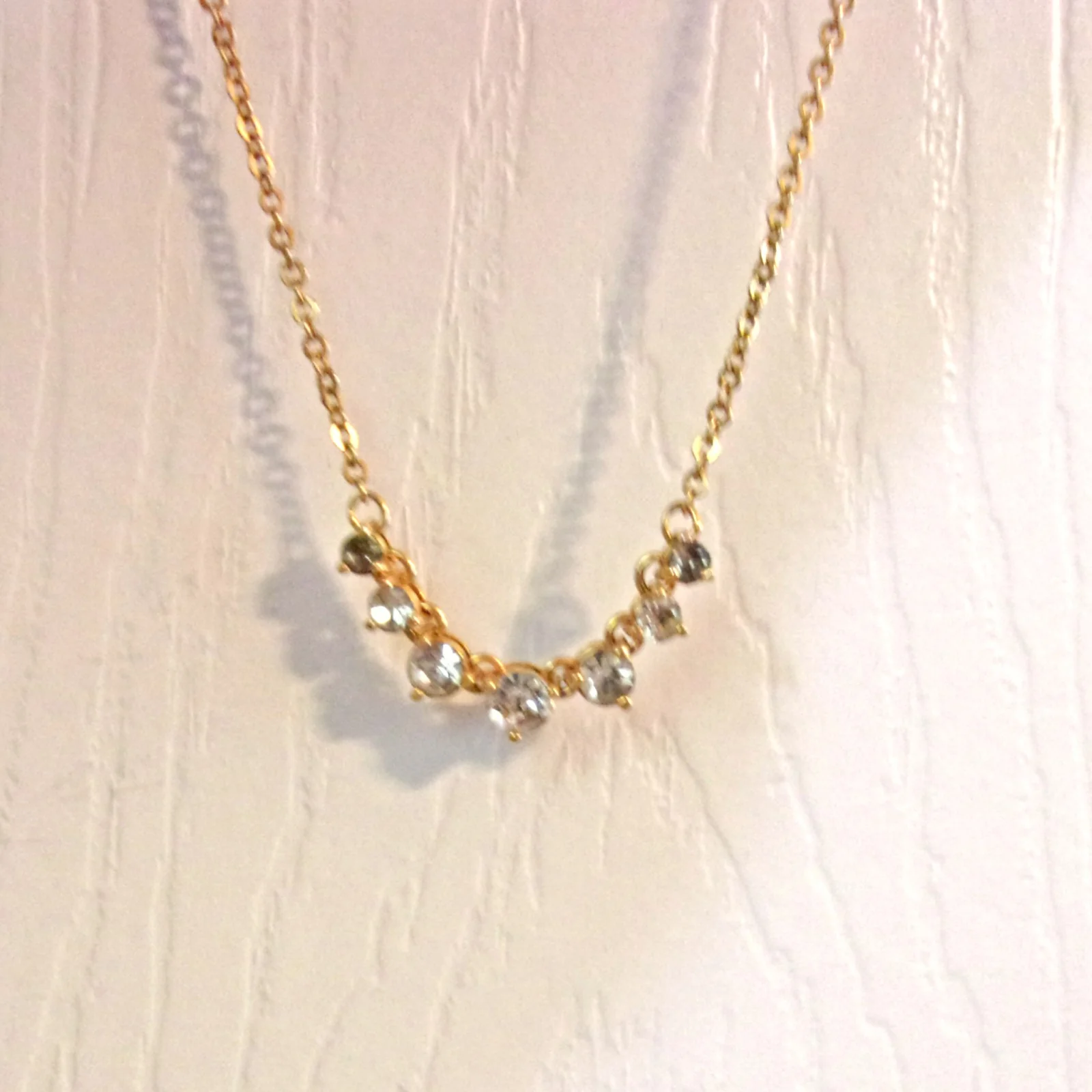 Necklace Goldtone Chain Crystal Focal Signed By Napier - Image 3