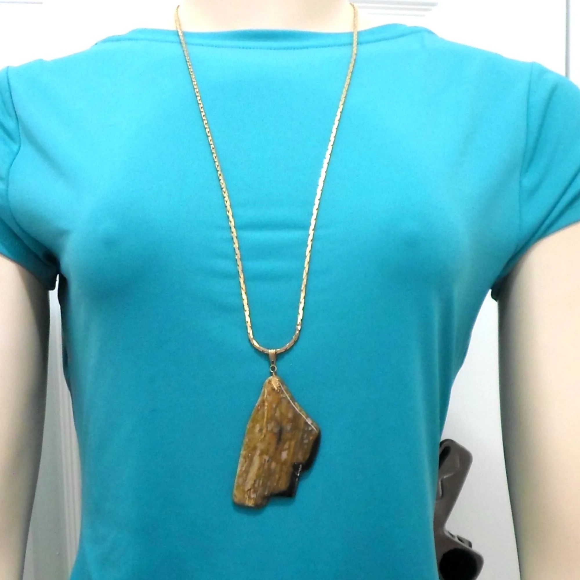 Necklace Herringbone Chain Unidentified Pendant By Napier - Image 3