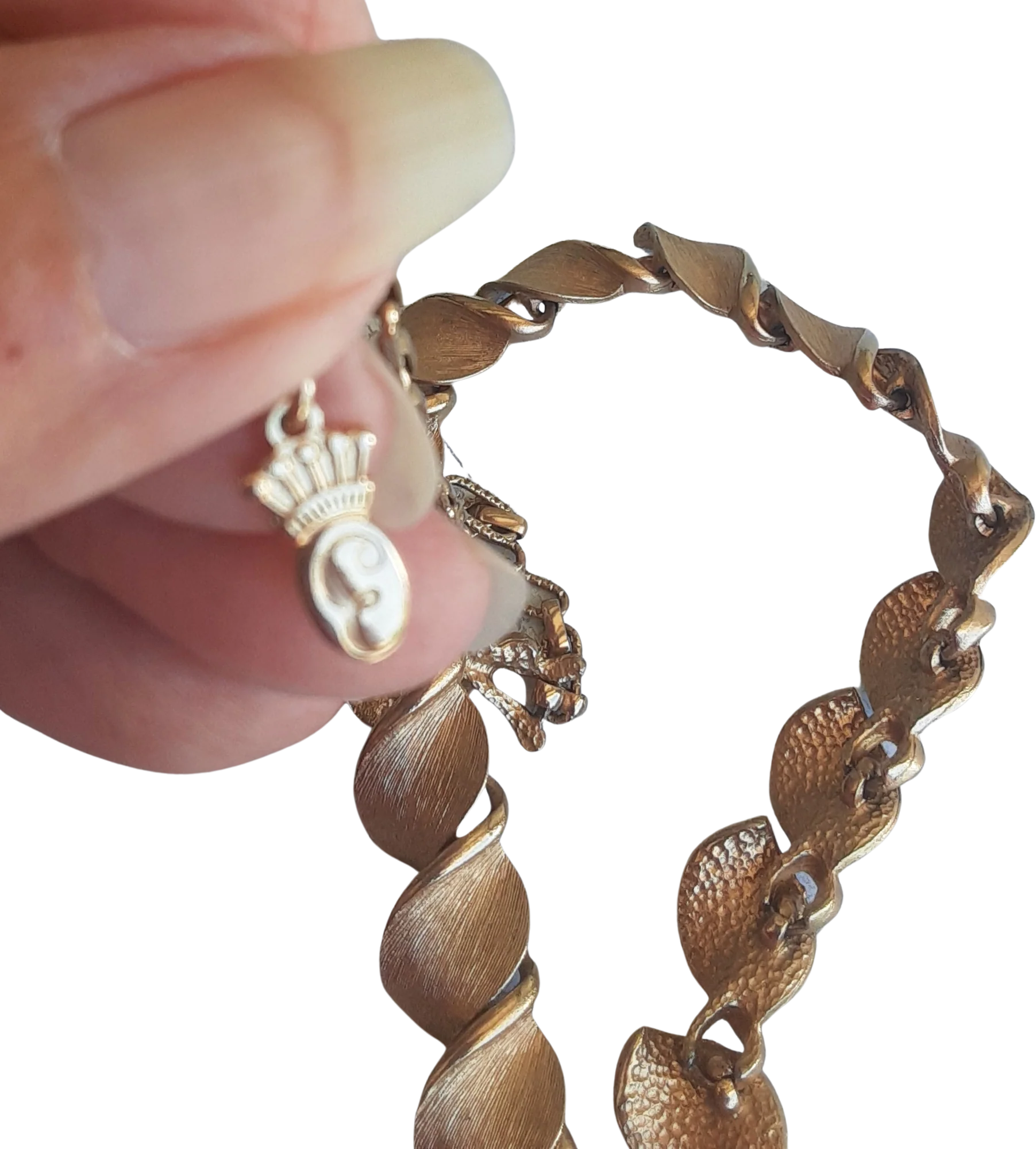 Necklace Twisted Links Brushed Goldtone By Emmons - Image 2