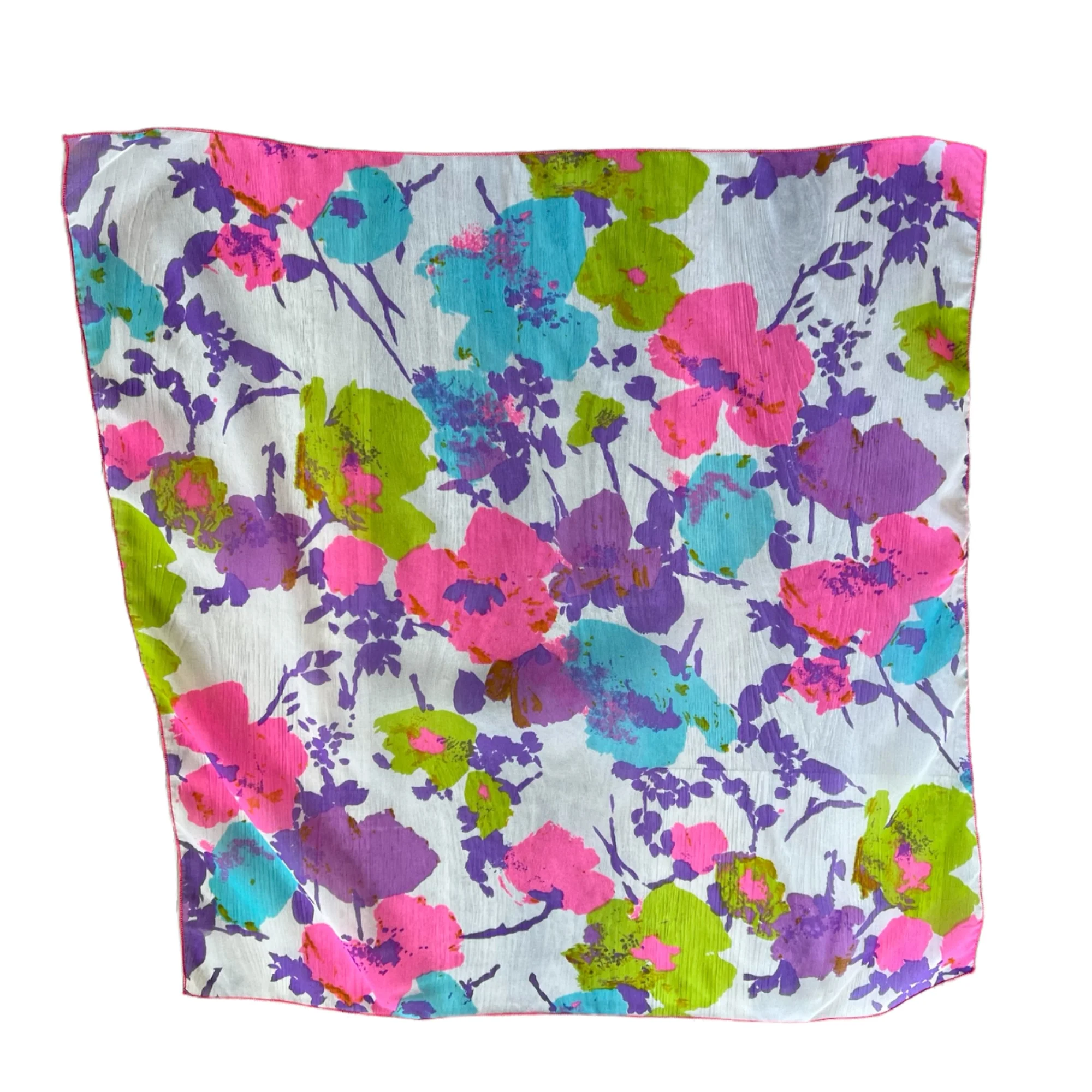 Neon Floral Print Scarf By Mademoiselle - Image 5