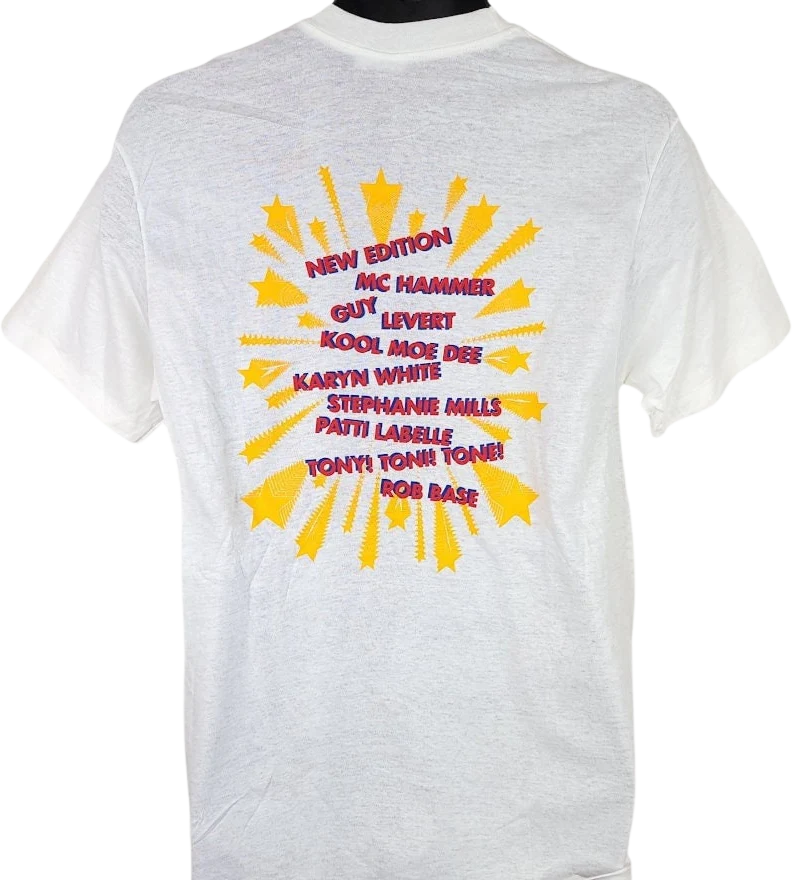 New Edition T-Shirt Vintage 80s Mc Hammer Rob Base Tony Toni Tone Made In Usa Mens Size Medium