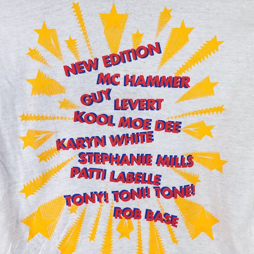 New Edition T-Shirt Vintage 80s Mc Hammer Rob Base Tony Toni Tone Made In Usa Mens Size Medium - Image 5