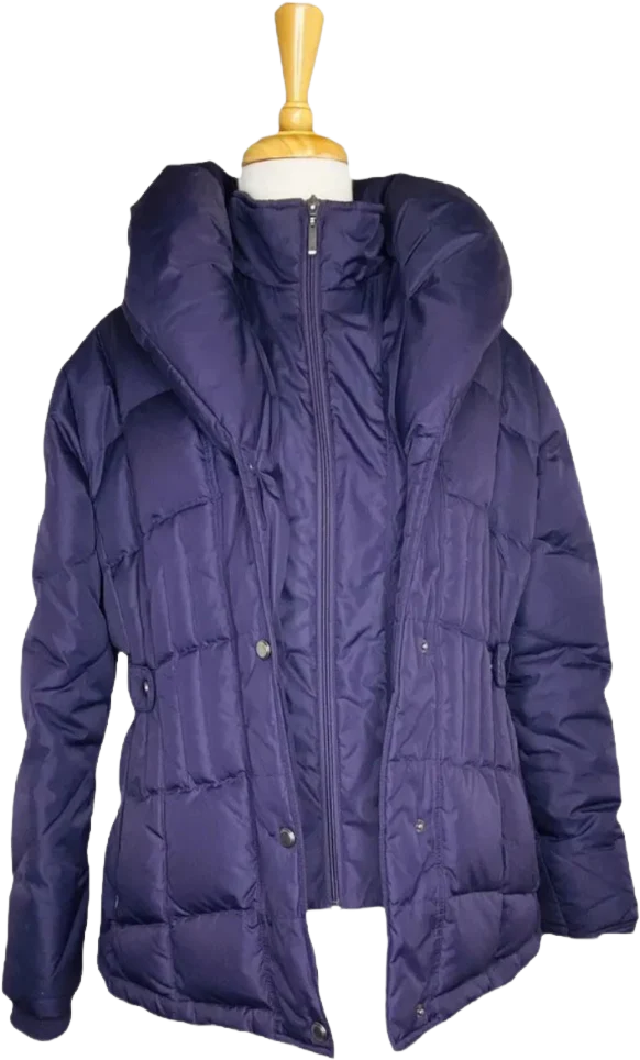New England Down Feather Puffer Coat Purple Medium by Mackintosh