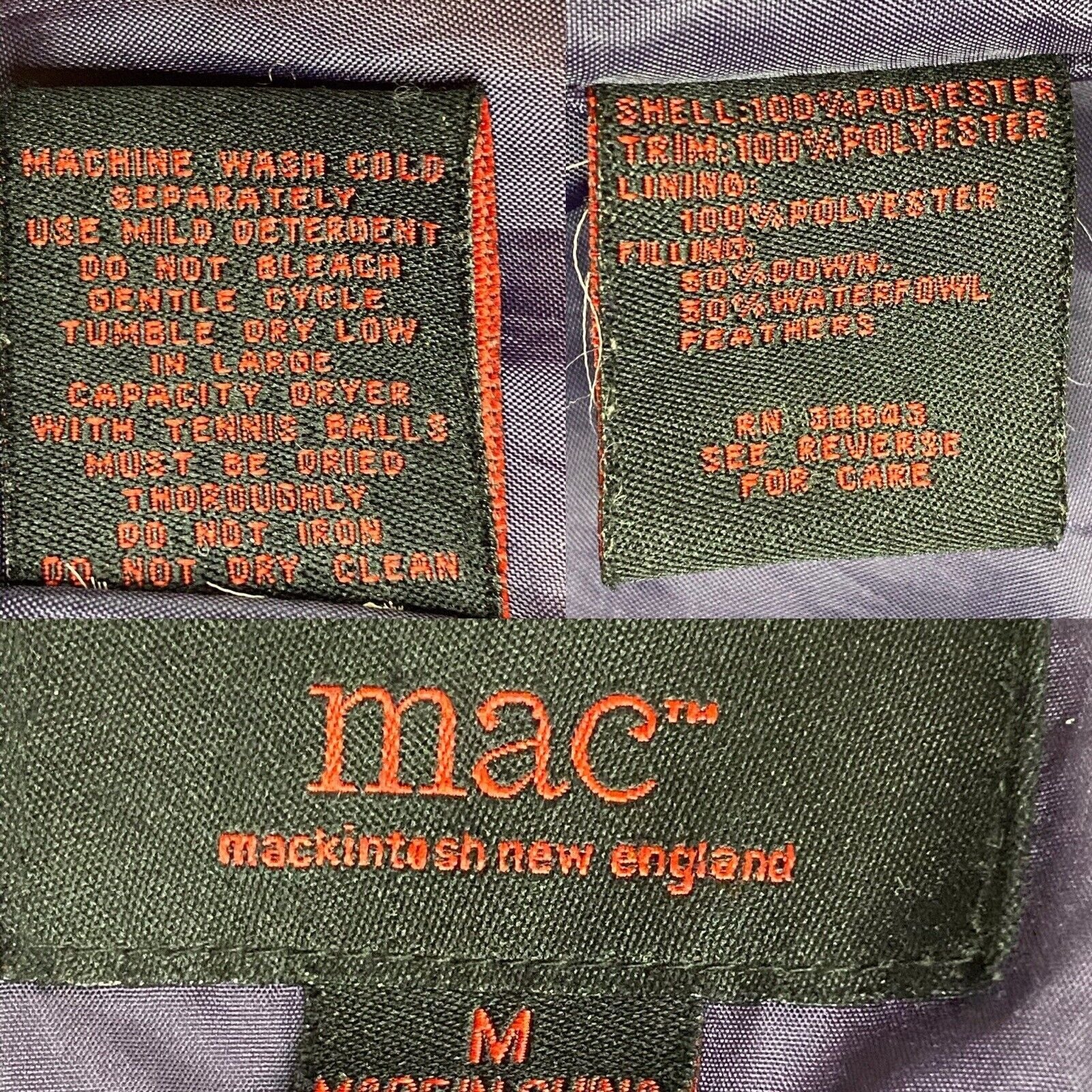 New England Down Feather Puffer Coat Purple Medium by Mackintosh - Image 10