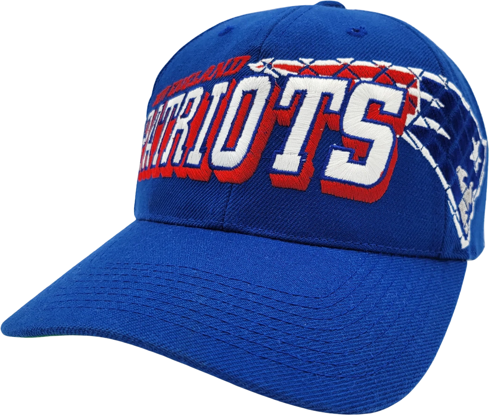 New England Patriots Vintage 90s Sports Specialties Cage Snapback Hat Nfl Football Blue Red Baseball Cap by Sports Specialties