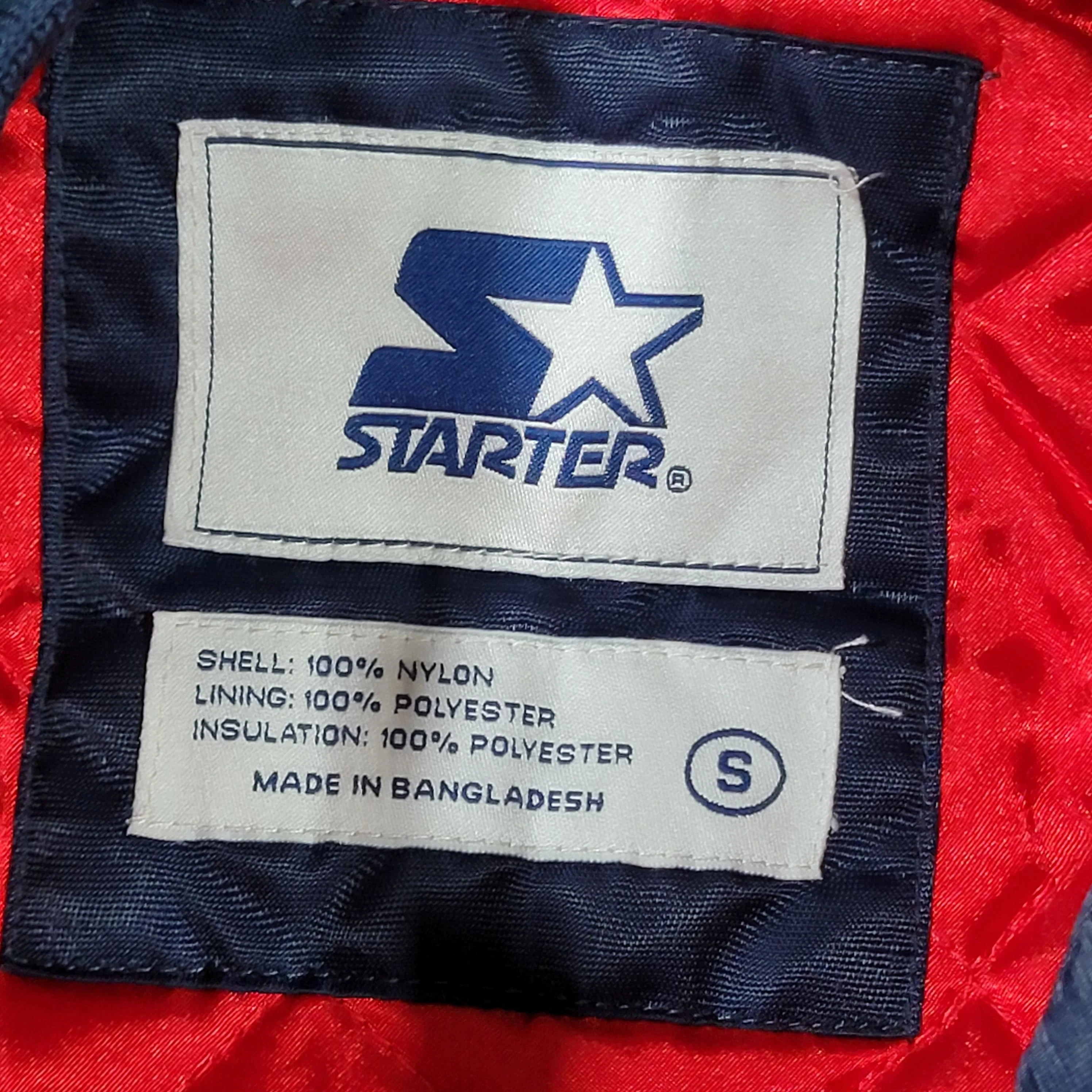 New England Patriots Youth Kid's Starter Satin Bomber Jacket Nfl Football Navy Blue Red Coat Stitched Size Youth Small by Starter - Image 5