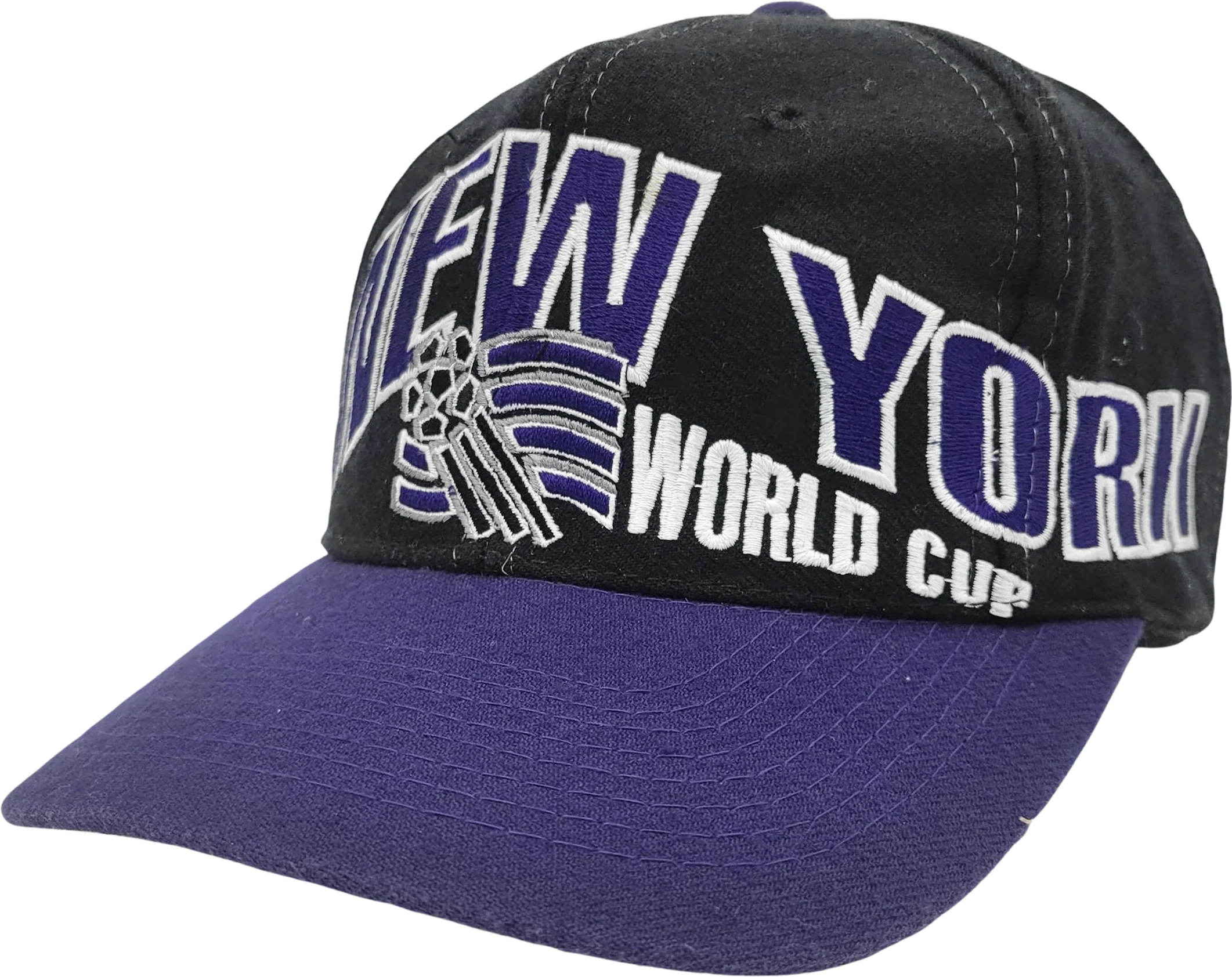 New York Vintage 90s World Cup Usa Soccer Snapback Hat Apex One 1994 Games Football Black Purple Baseball Cap by Apex One