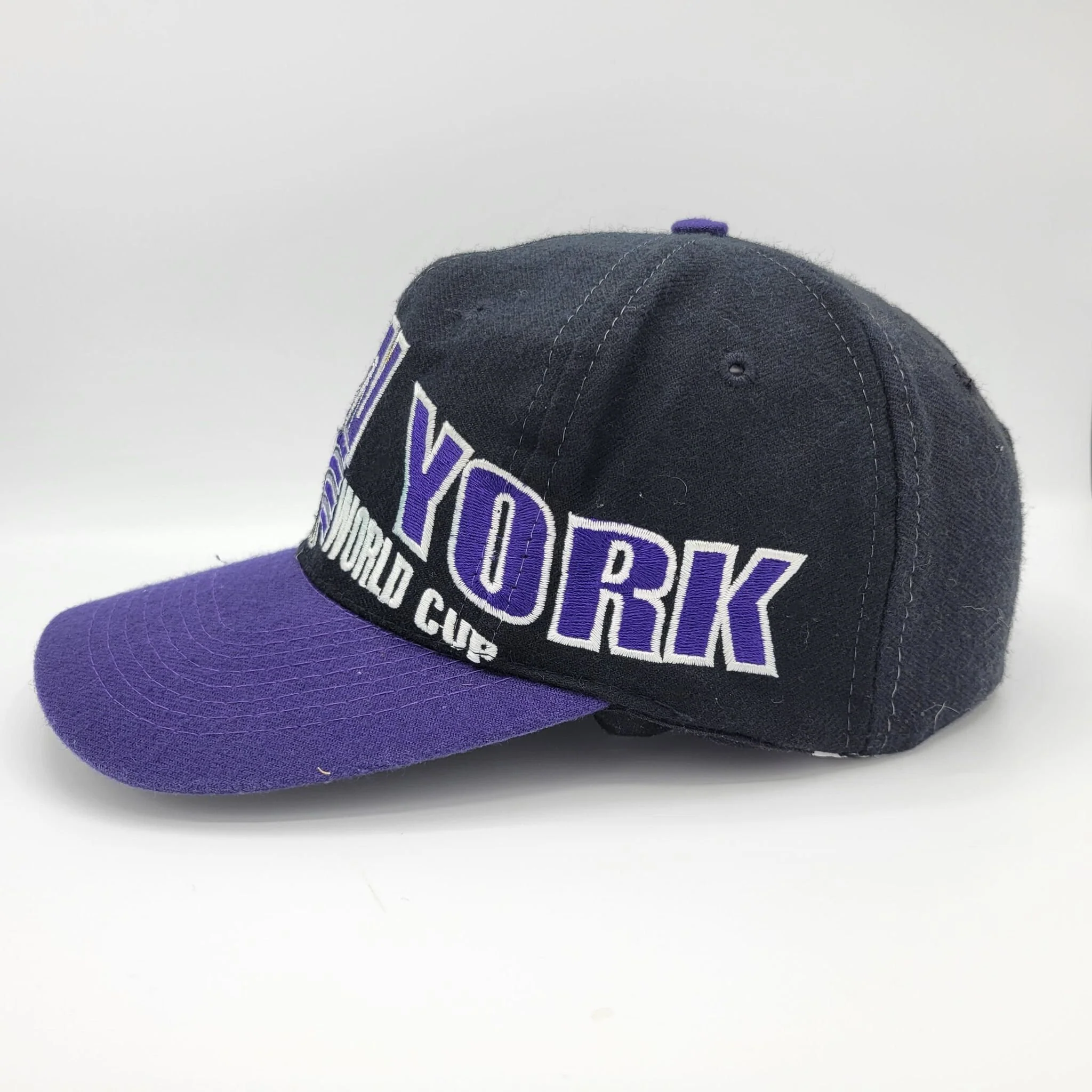 New York Vintage 90s World Cup Usa Soccer Snapback Hat Apex One 1994 Games Football Black Purple Baseball Cap by Apex One - Image 3