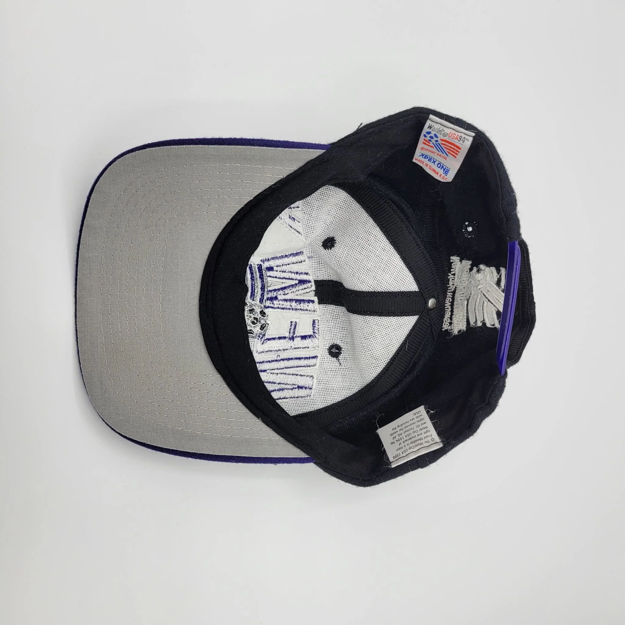 New York Vintage 90s World Cup Usa Soccer Snapback Hat Apex One 1994 Games Football Black Purple Baseball Cap by Apex One - Image 5