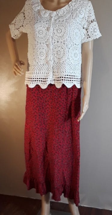 90's Crocheted Short Sleeve Cardigan by Nicole Marie - Image 7