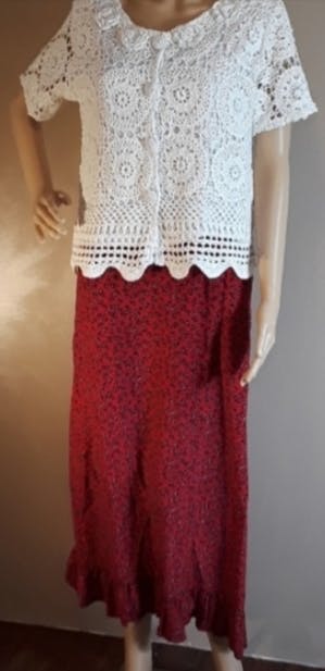 90's Ruffle Hem Maxi Shift Dress by Nicole Marie - Image 9