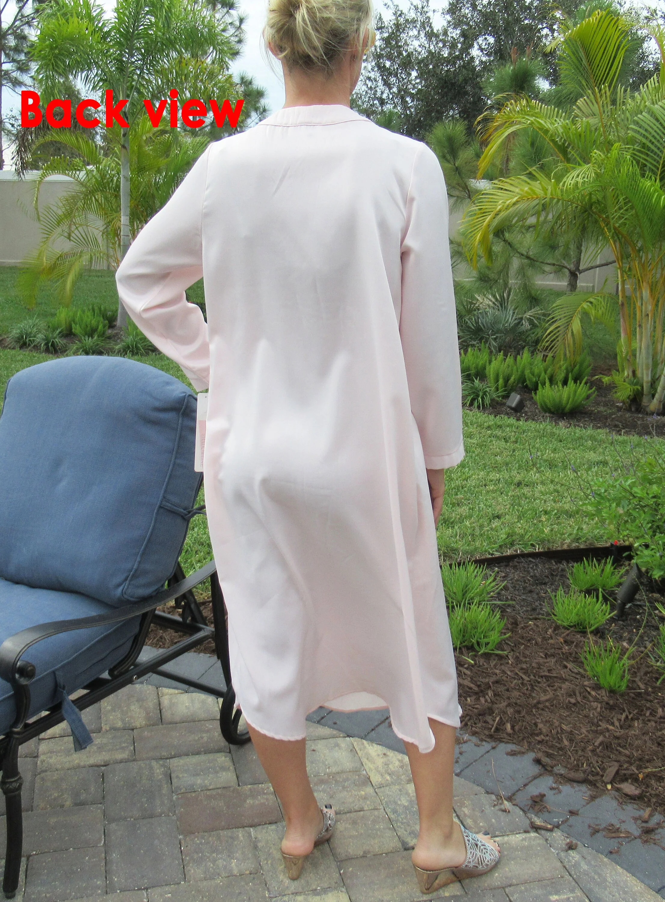 Nightgown W Pastel Pink Nylon Shadowline Floral Embroidery Yoke Long Sleeves Soft and Cozy Fabric Vintage by Shadowline - Image 10