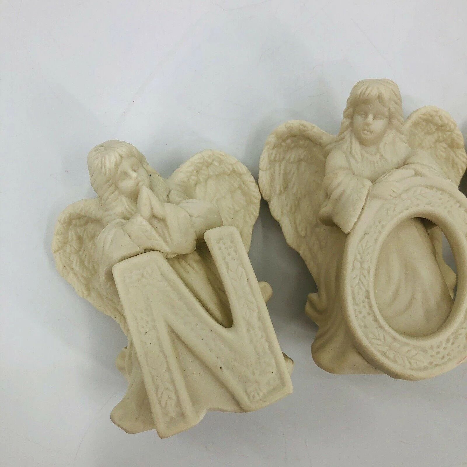 Noel Angel Letter 4 Pc Set - Christmas Decor - Ceramic Figurines 3. 5" Cream - Image 4
