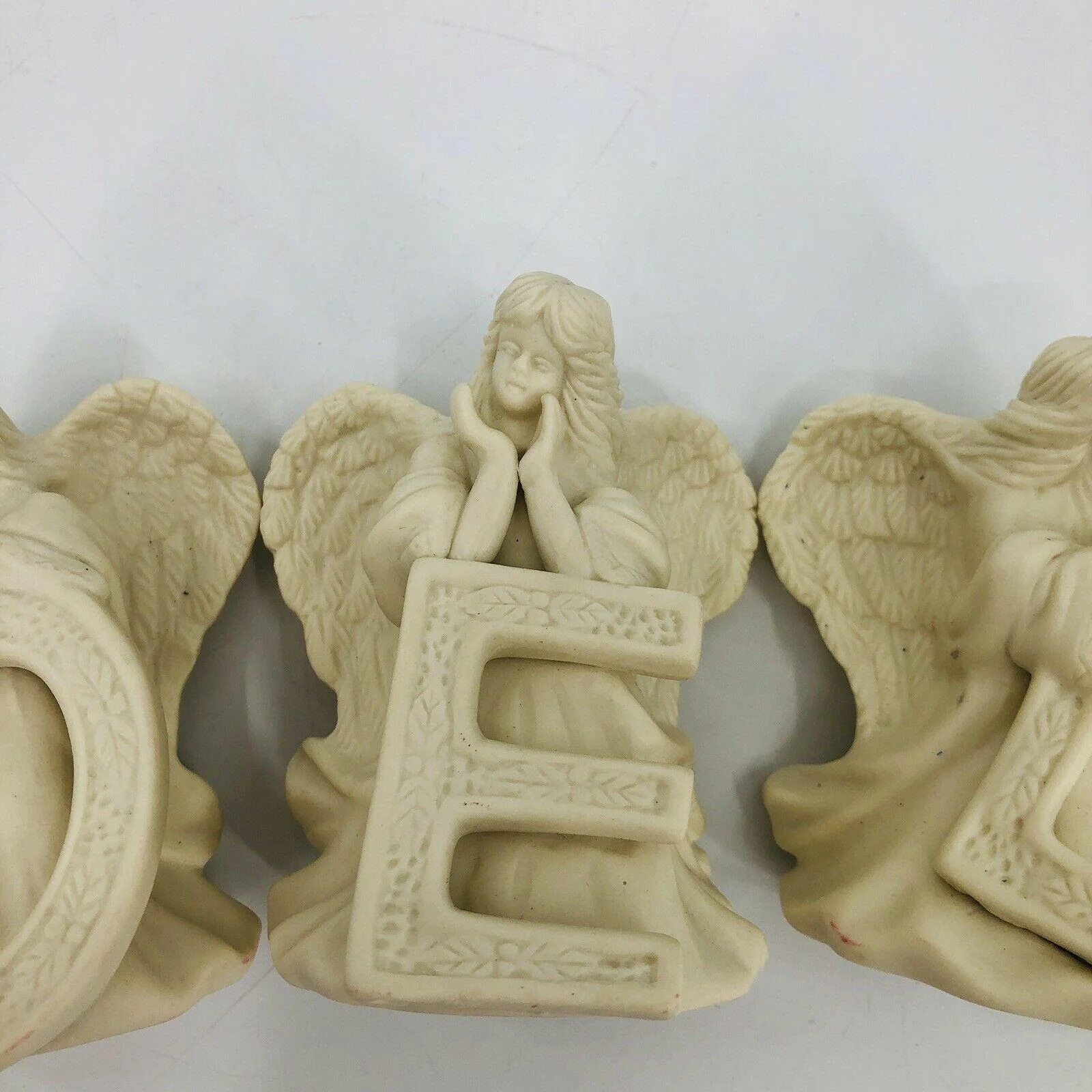 Noel Angel Letter 4 Pc Set - Christmas Decor - Ceramic Figurines 3. 5" Cream - Image 6