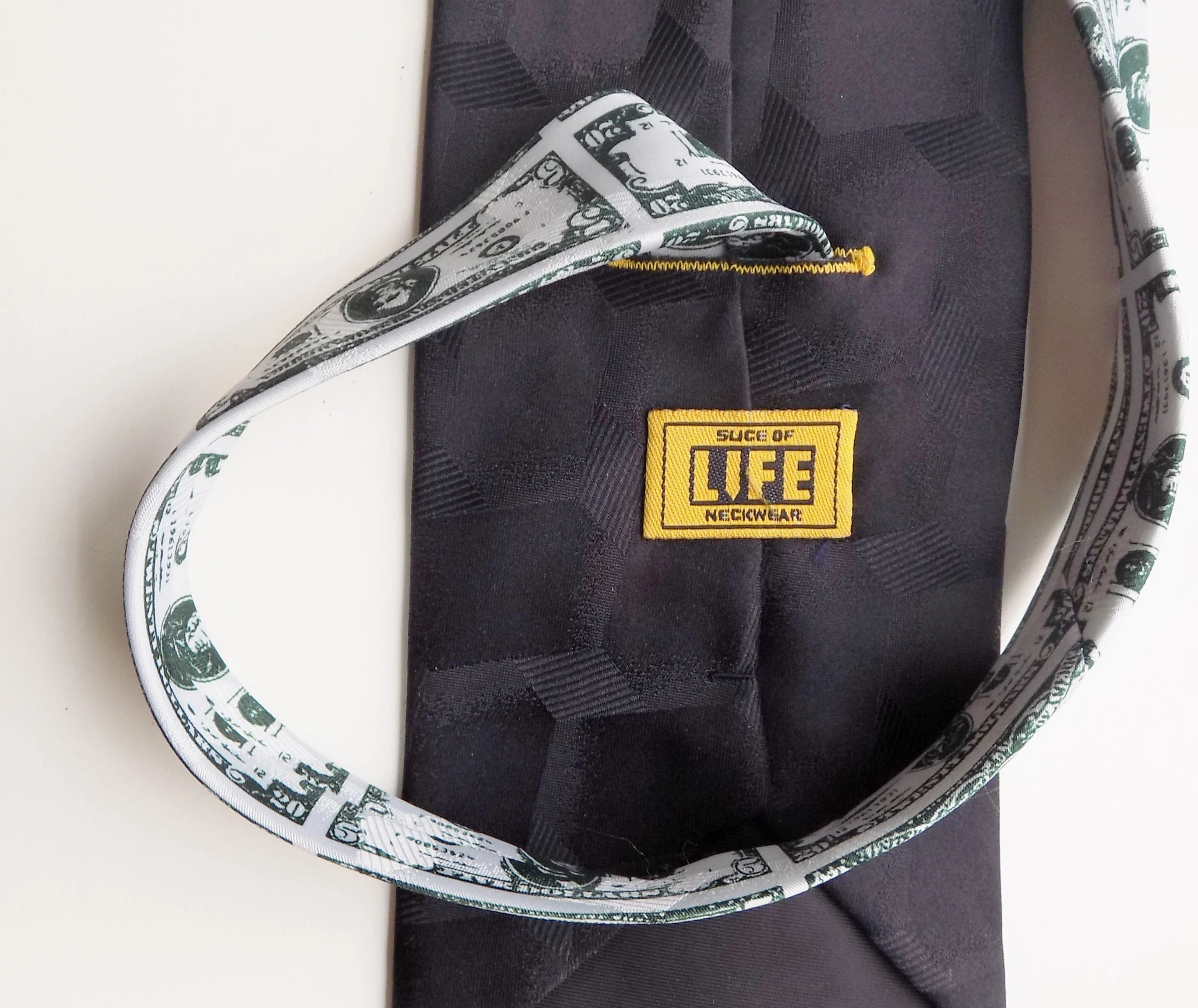 Novelty Atm Theme Necktie Slice of Life Made In Korea Polyester Fabric Has Weave Pattern Gag Gift Money Cash Father's Day - Image 4