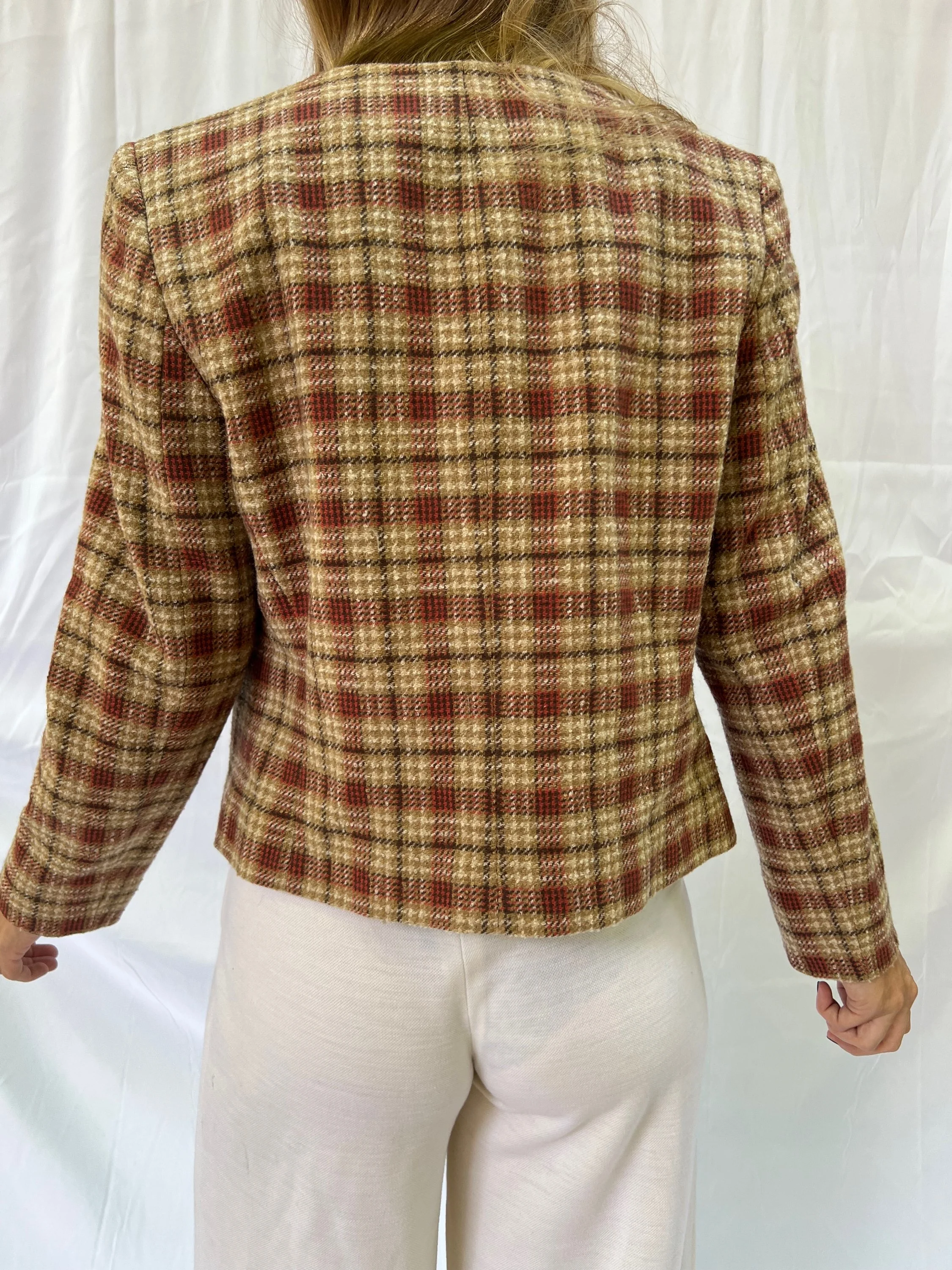 Nude Burgundy Plaid Jacket by Pendleton - Image 4