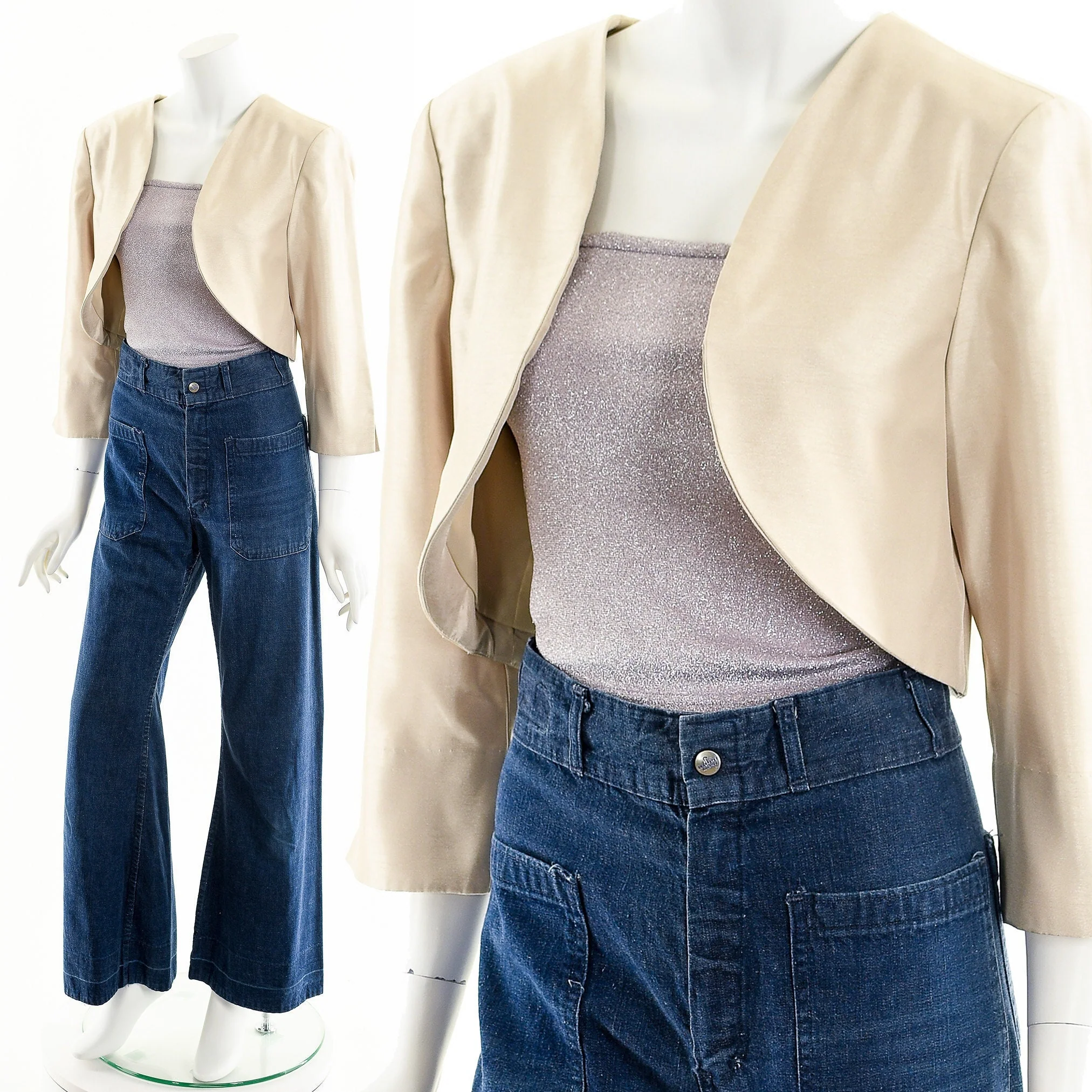 Nude Pink Bolero Shrug Jacket by Jessica - Image 3
