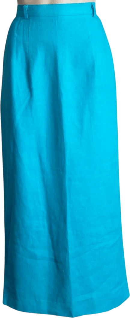 80's Teal Linen Skirt by Sharon Young